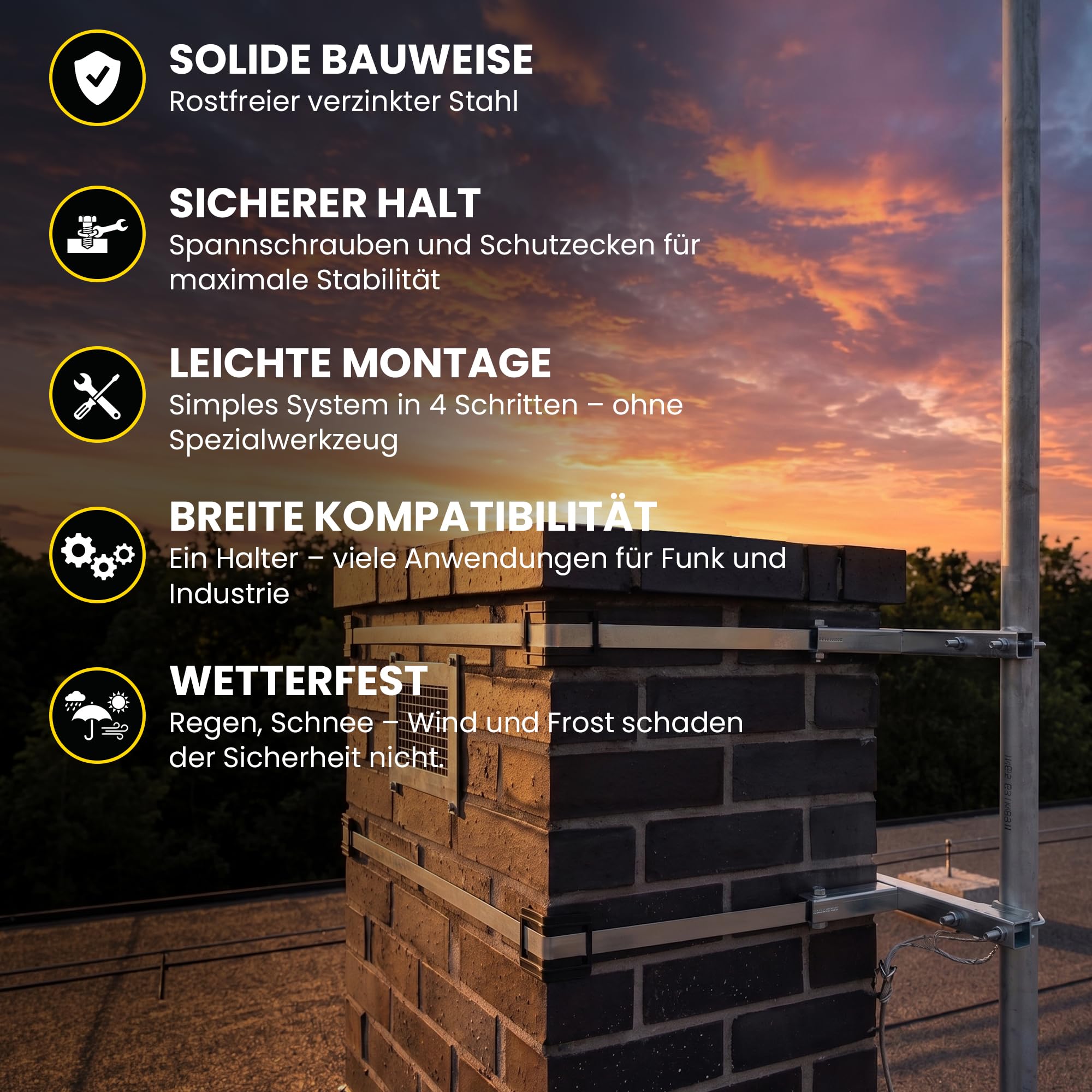 extralink-schornsteinhalterung-antennenmast-50mm-18kg-stahlband image 6