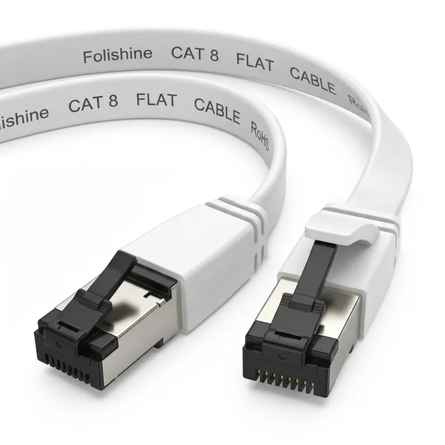 extralink-cat8-patchkabel-1m-flach-u-ftp-40g-wei image 1