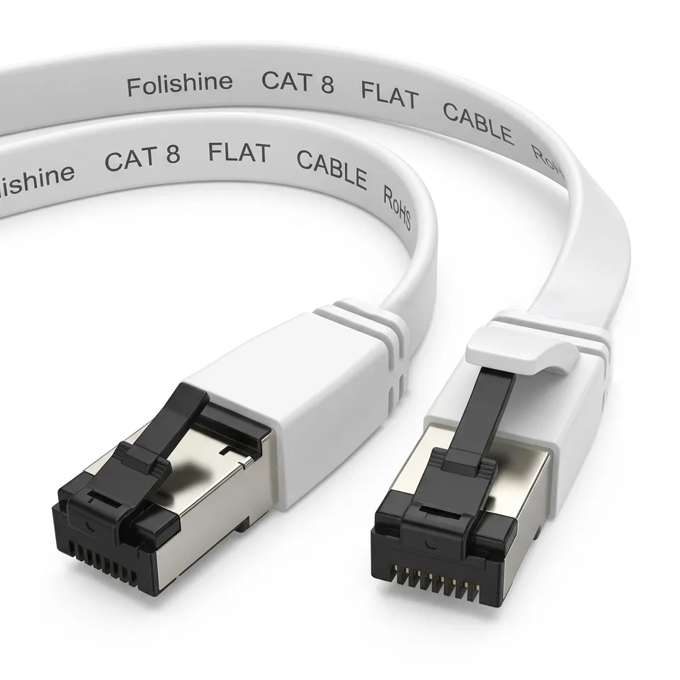 extralink-cat8-patchkabel-1m-flach-u-ftp-40g-wei image 1