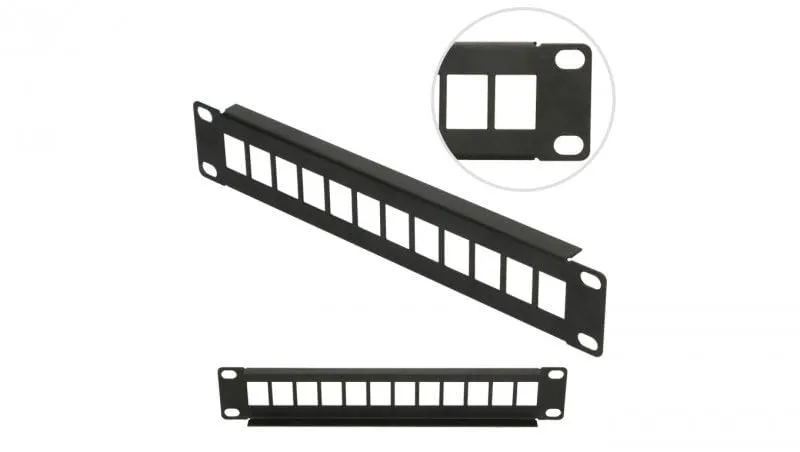 extralink-patchpanel-12-port-10-zoll-1he-keystone-leer-schwarz image 1