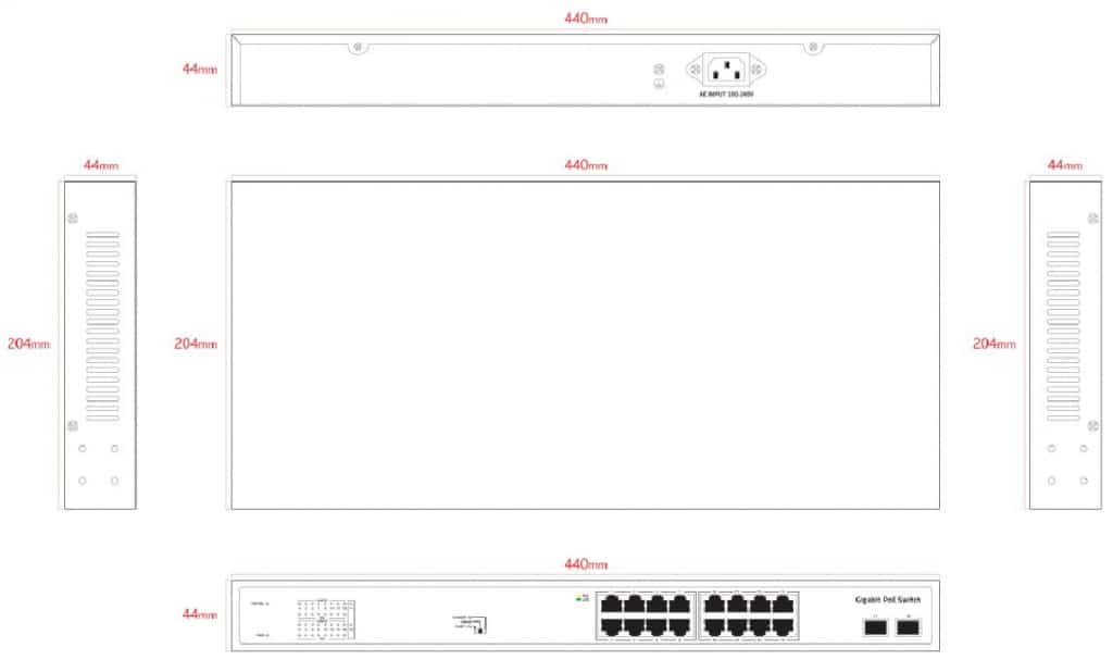 ernitec-electra-u16-1gb-285w-poe-switch-18-port-285w image 2