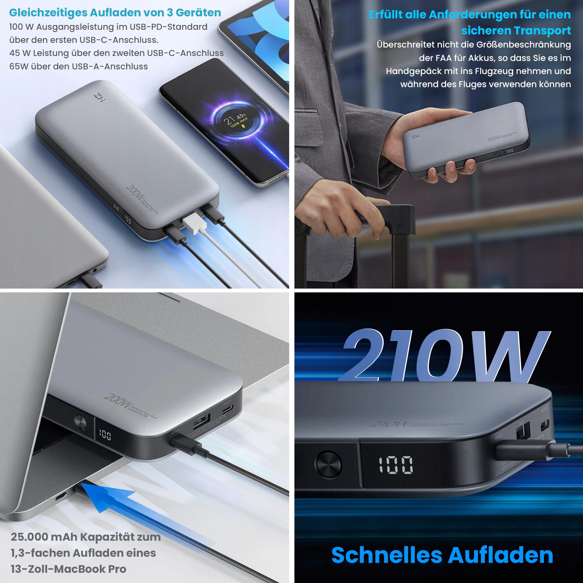 extralink-zmi-pro-qb826g-powerbank-25000mah-210w image 3