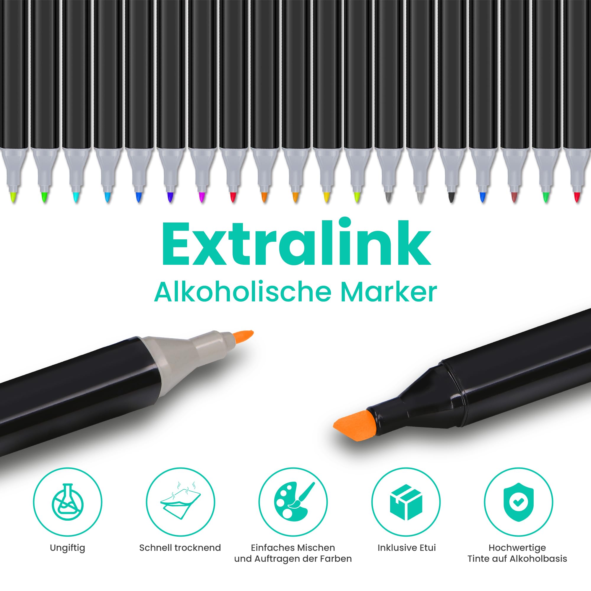 extralink-alkoholmarker-168-st-ck-doppelseitige-filzstifte-set image 6
