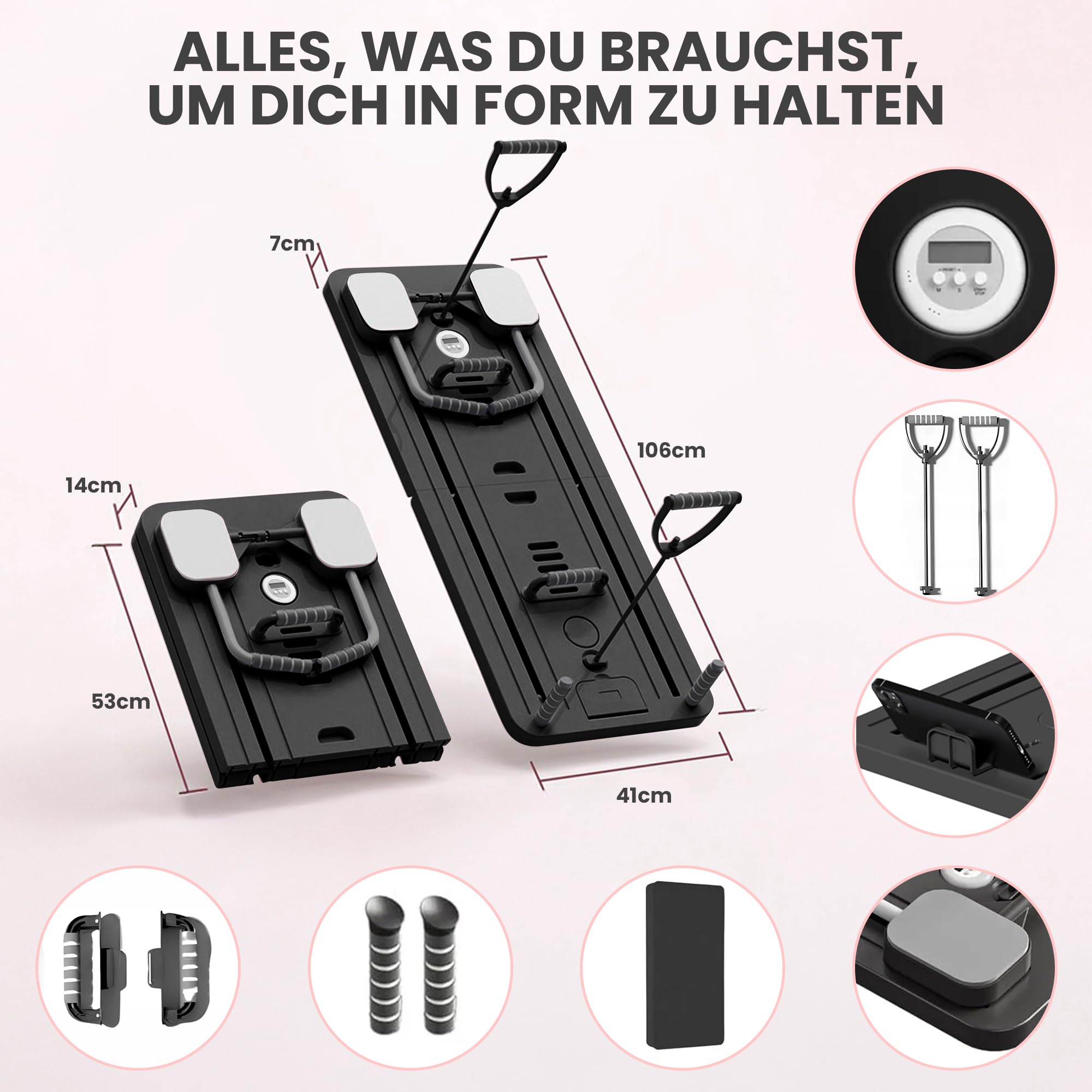 extralink-pilates-board-klappbar-reformer-mit-timer image 6