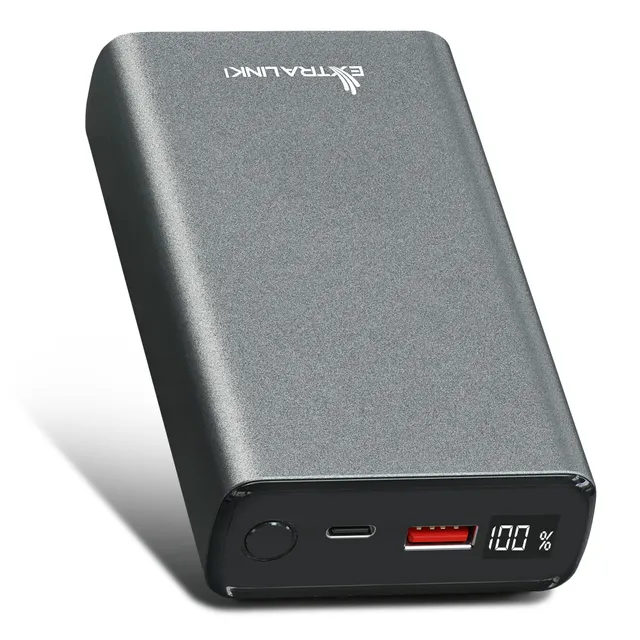 extralink-powerbank-20000mah-45w-pd-usb-c-silber-alu image 1