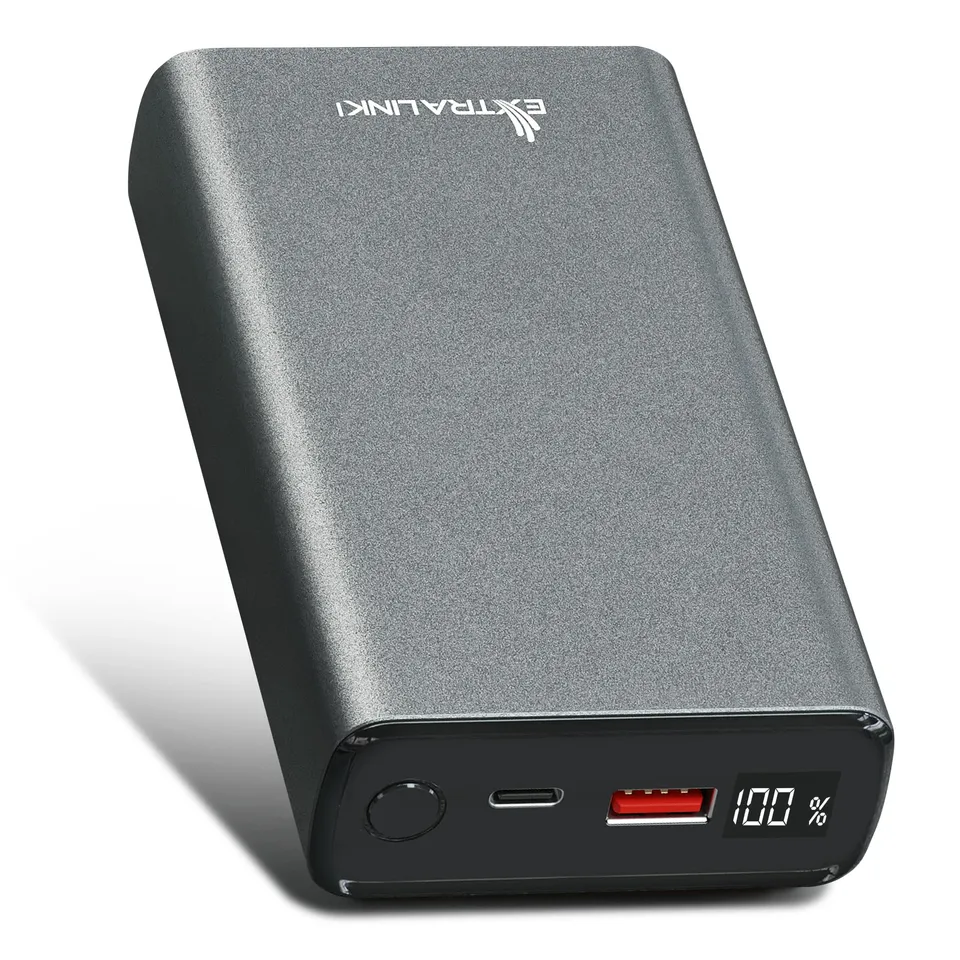 extralink-powerbank-20000mah-45w-pd-usb-c-silber-alu image 1