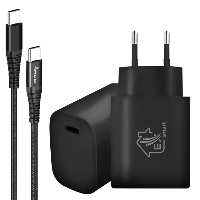 extralink-usb-c-ladeger-t-18w-pd-mit-2m-kabel image 1