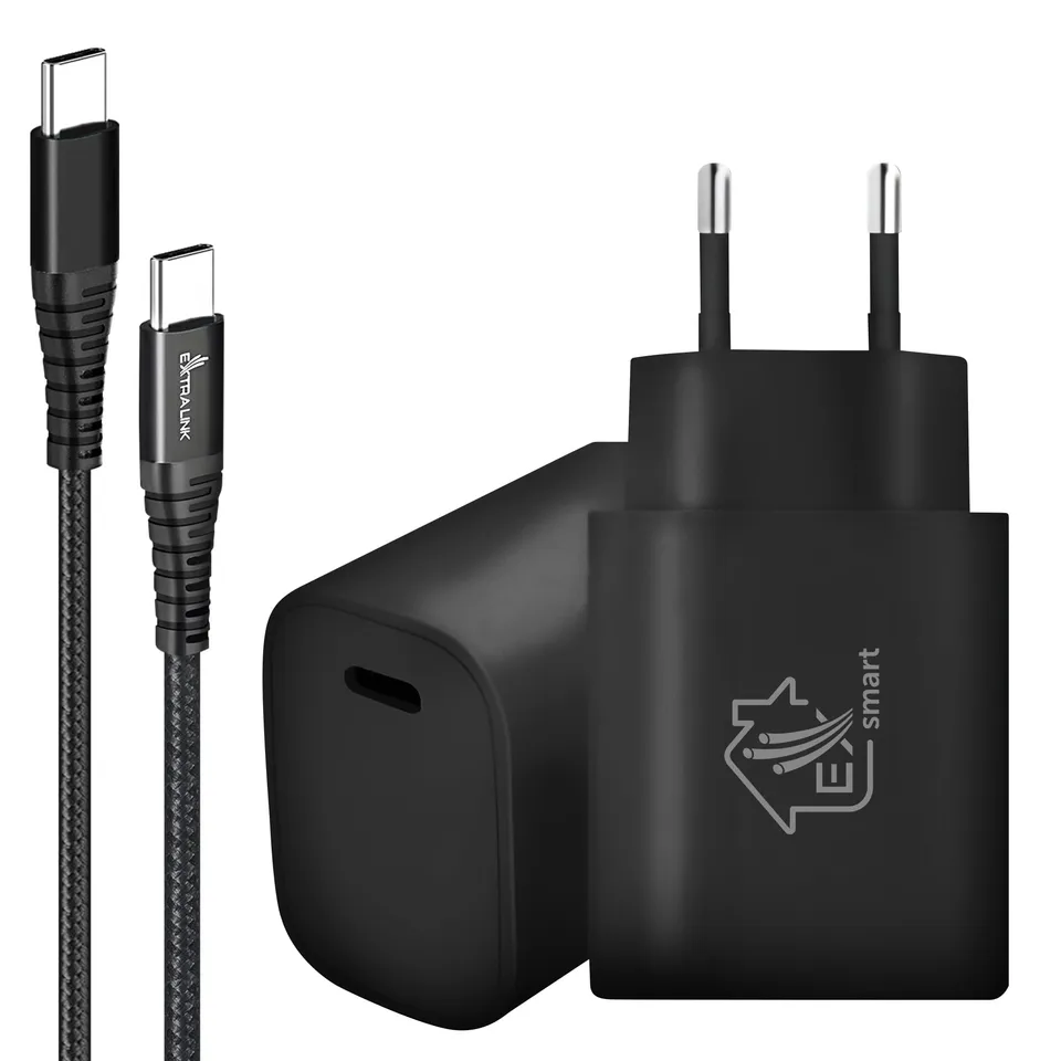 extralink-usb-c-ladeger-t-18w-pd-mit-2m-kabel image 1