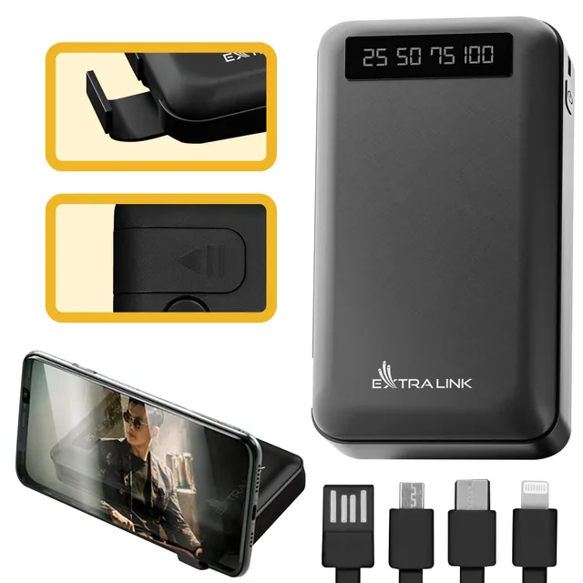 extralink-epb-083-powerbank-10000mah-mit-kabel-schwarz image 1
