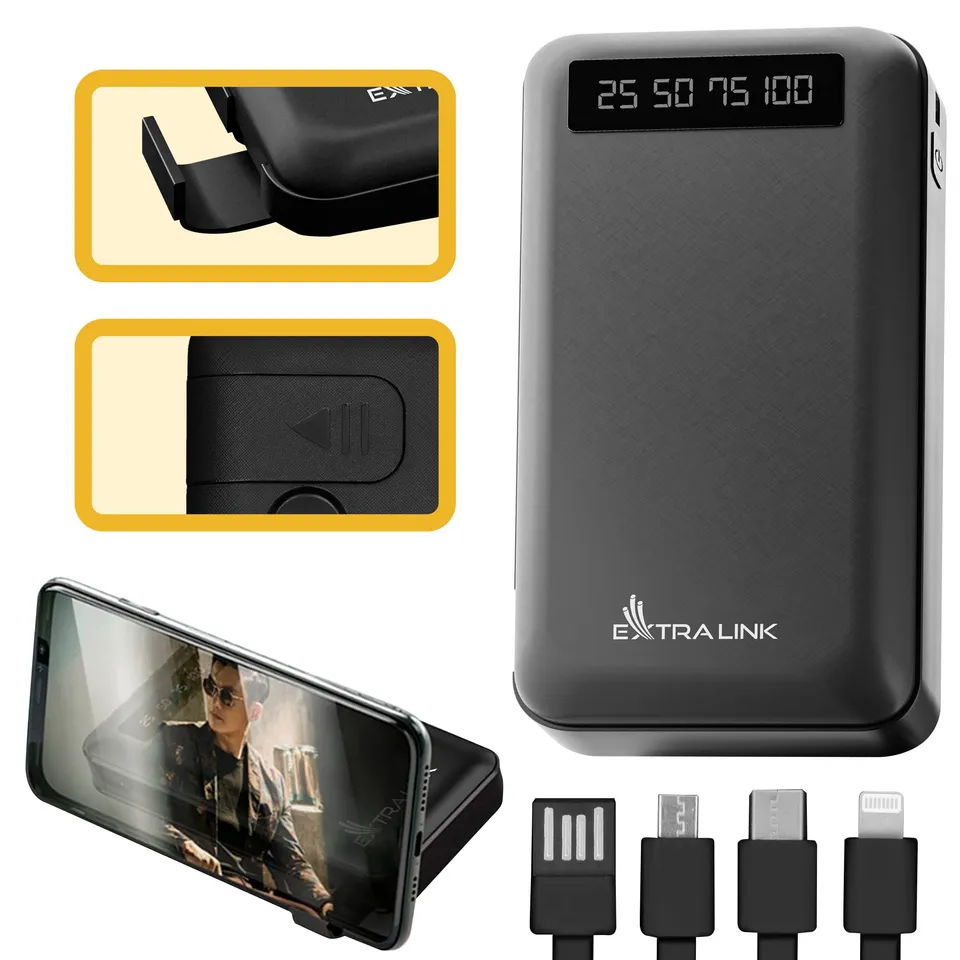 extralink-epb-083-powerbank-10000mah-mit-kabel-schwarz image 1