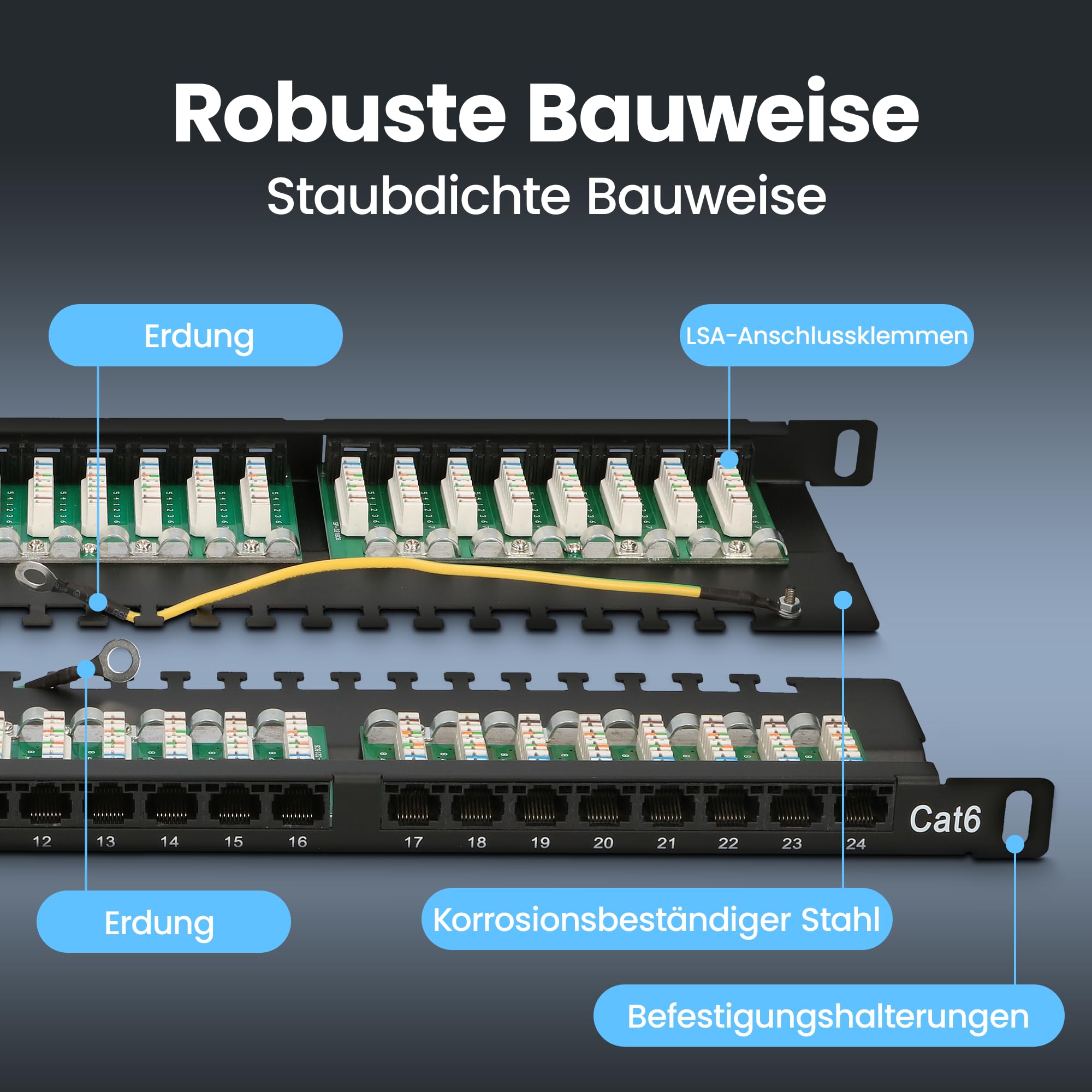 extralink-patchpanel-24-port-cat6-utp-19-zoll-0-5u image 4