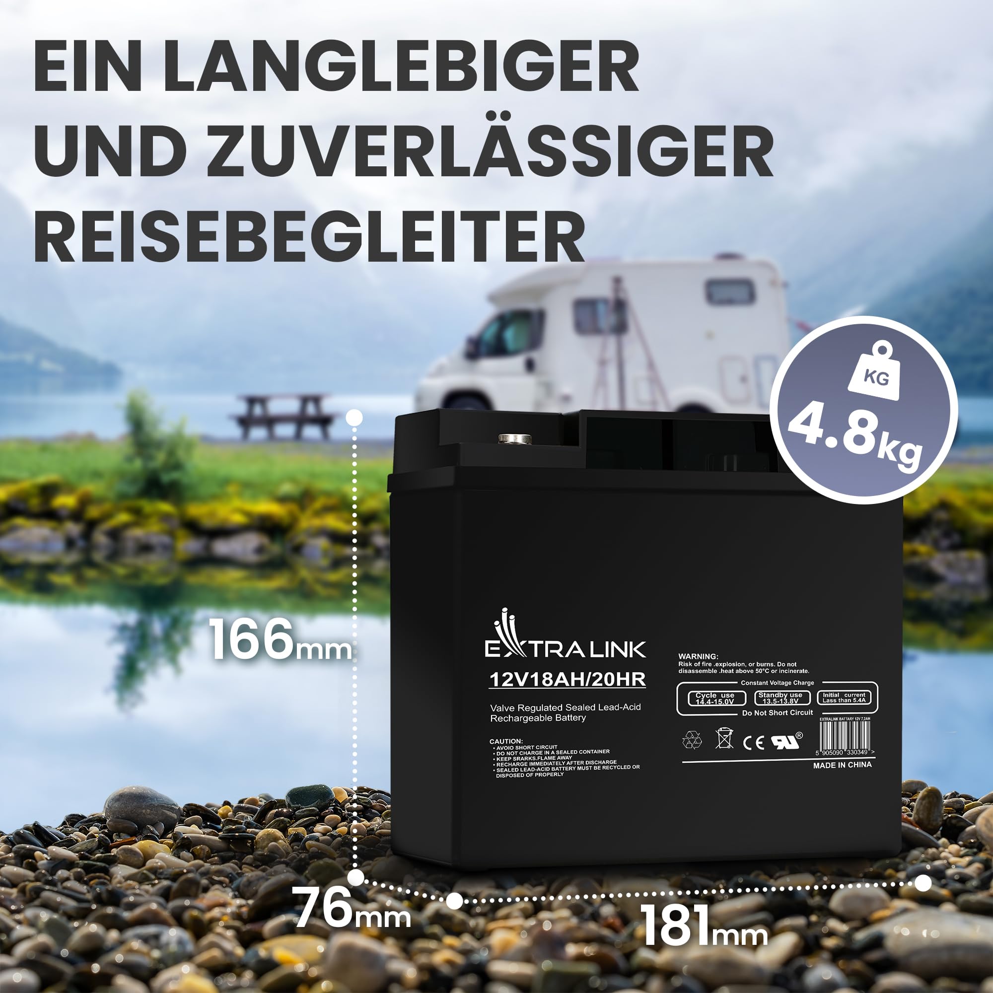 extralink-agm-batterie-12v-18ah-deep-cycle-usv-solar image 5
