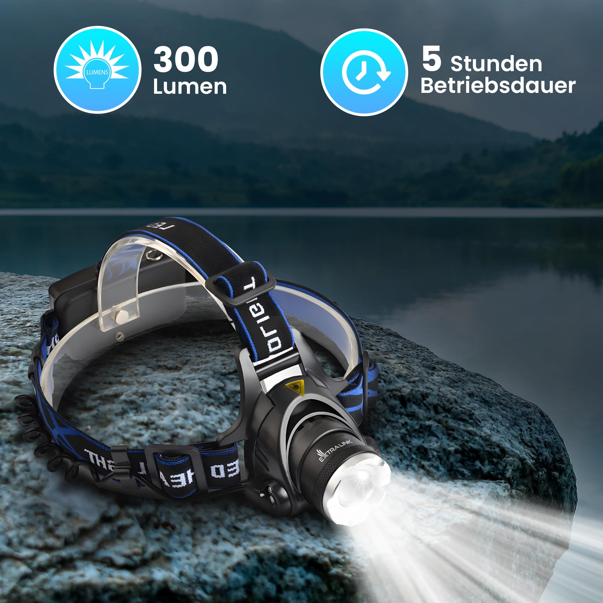 extralink-stirnlampe-led-10w-300-lumen-aufladbar image 2