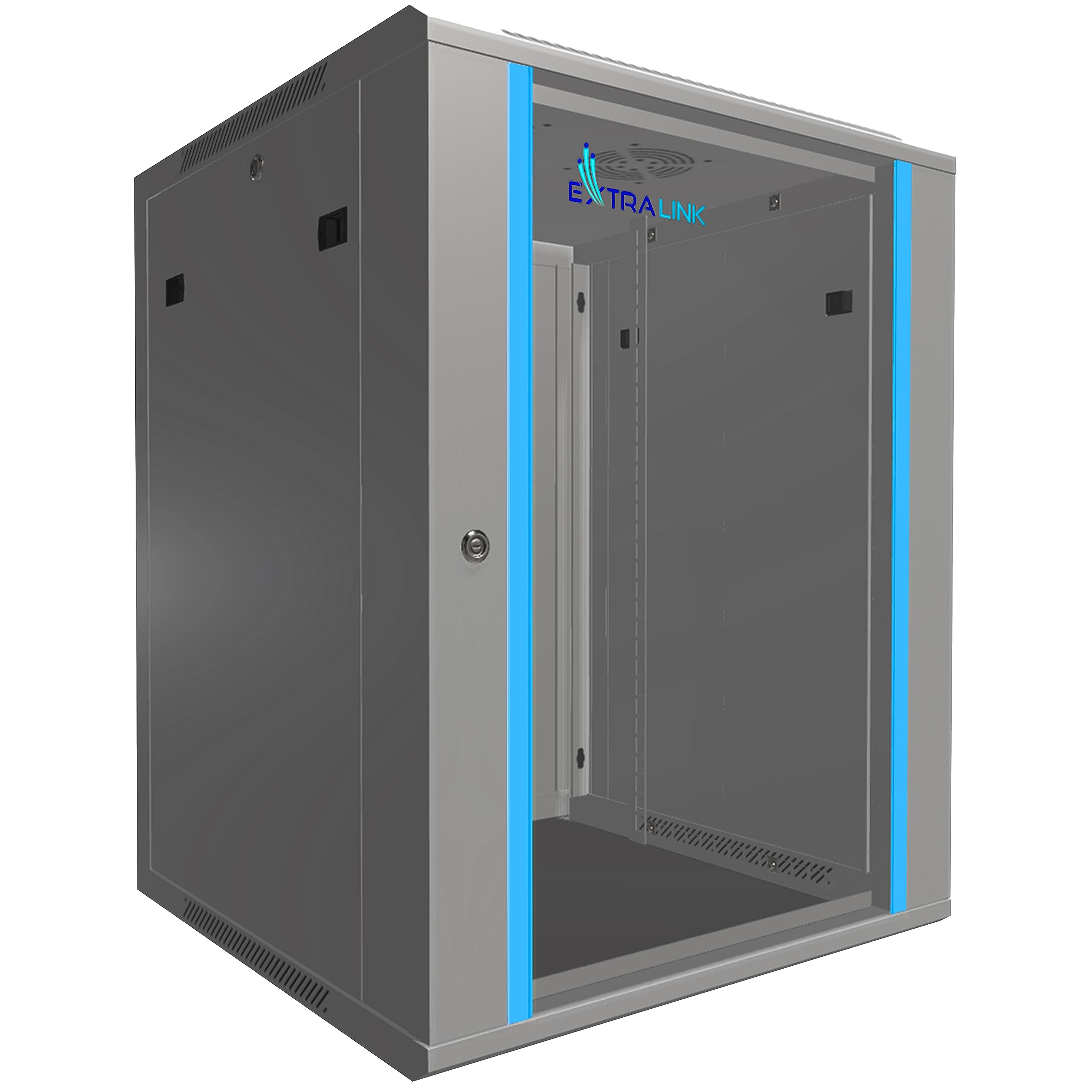 extralink-9he-netzwerkschrank-19-zoll-450mm-grau-glast-r image 8