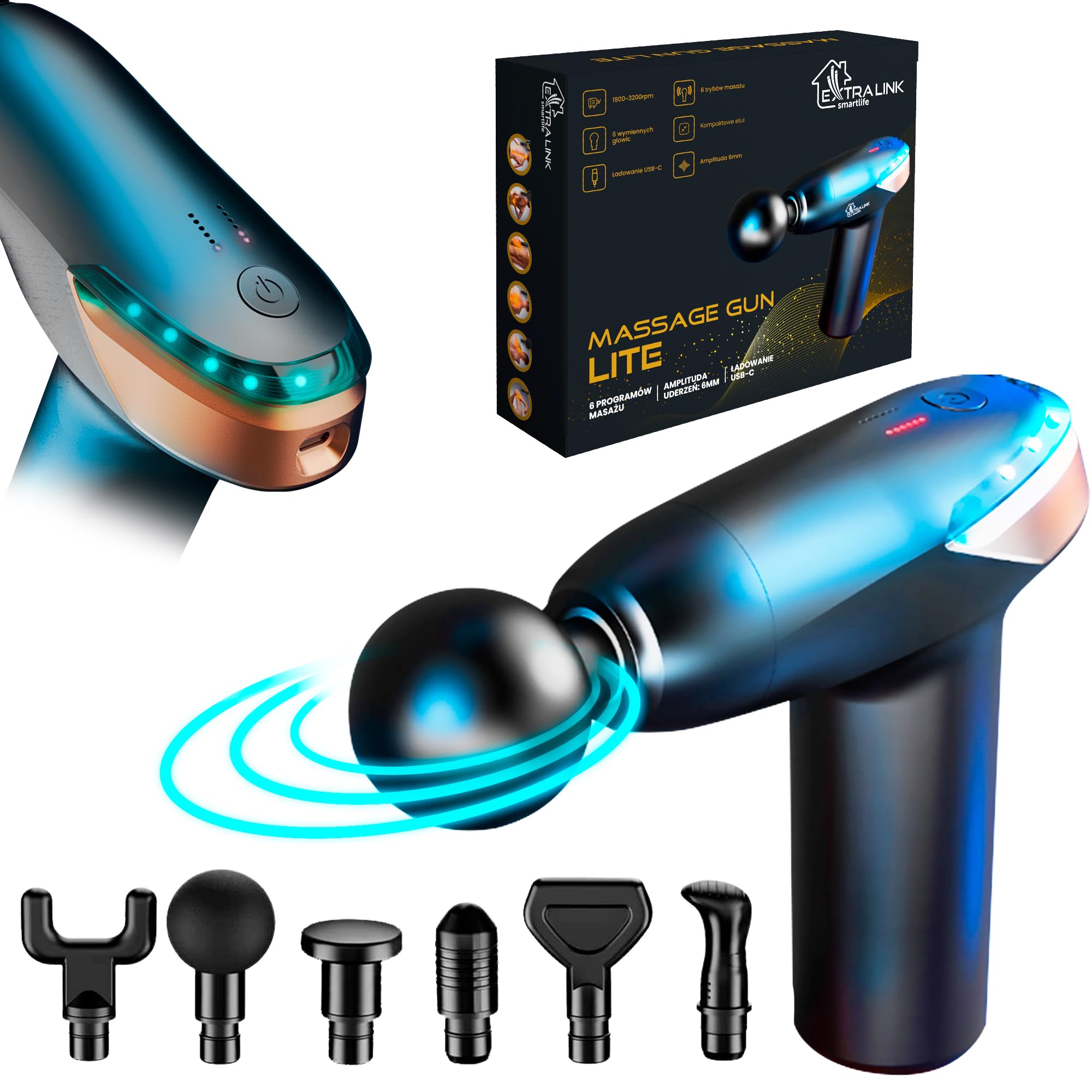 extralink-massage-gun-lite-massagepistole-3200-rpm-usb-c image 1