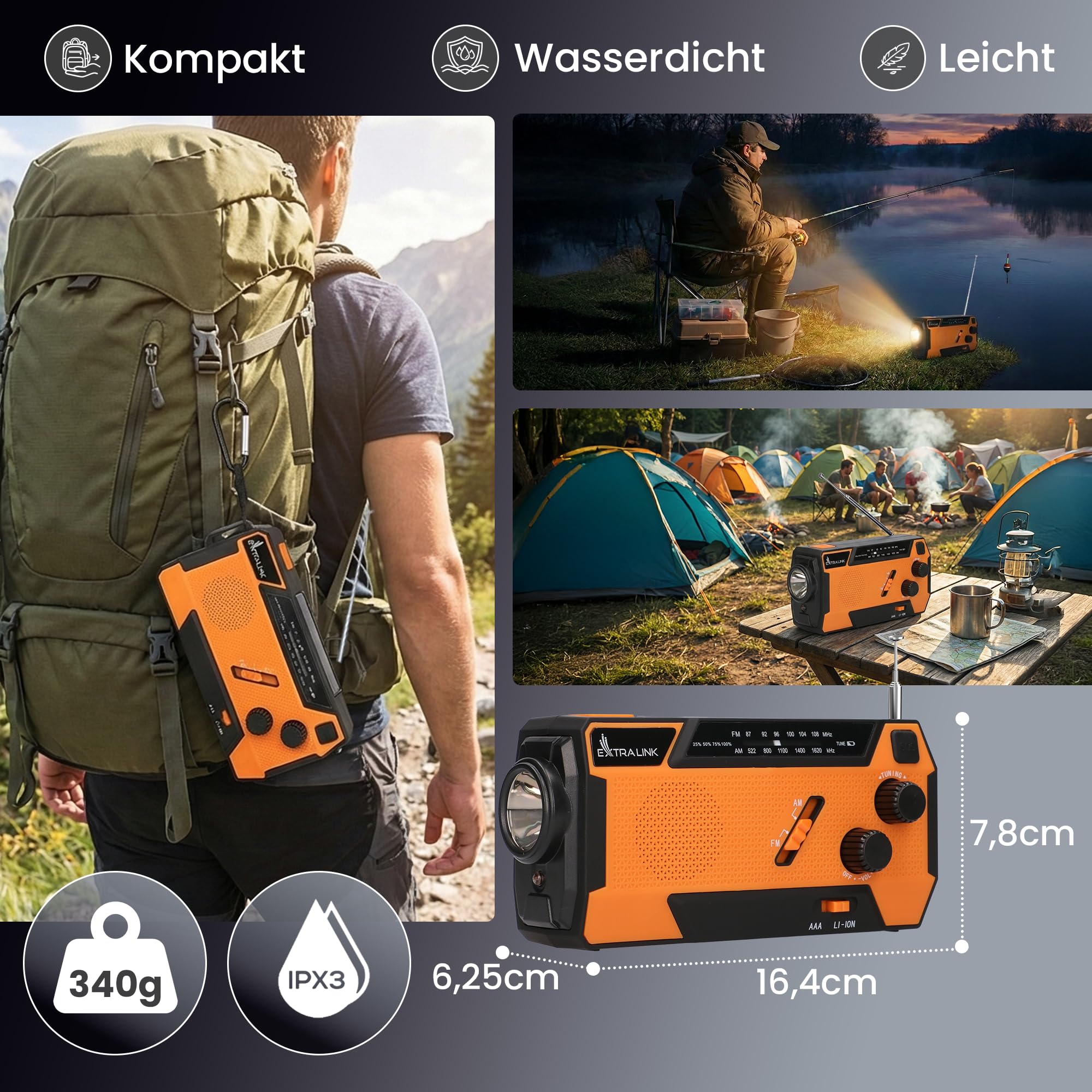 extralink-kurbelradio-notfallradio-solar-fm-am-4000mah image 8