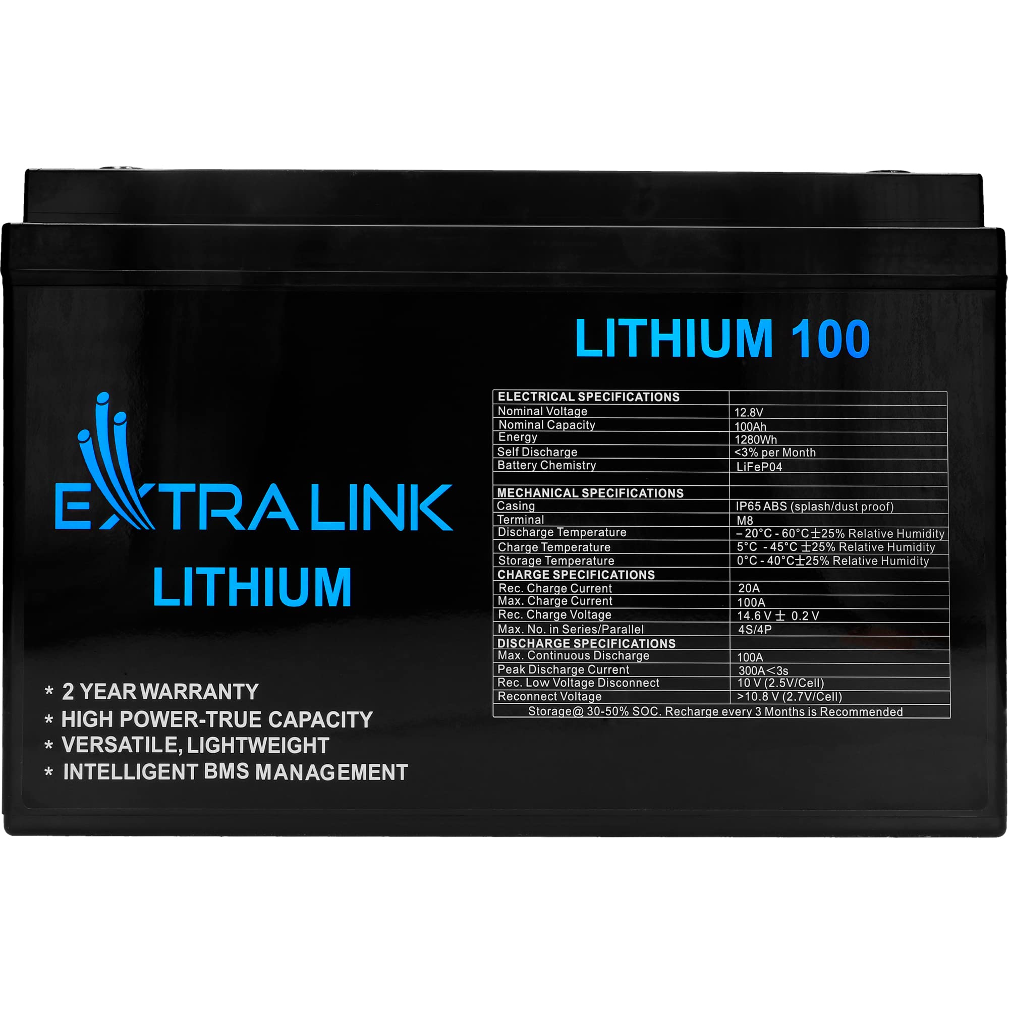 extralink-lifepo4-batterie-12v-100ah-mit-bms image 1