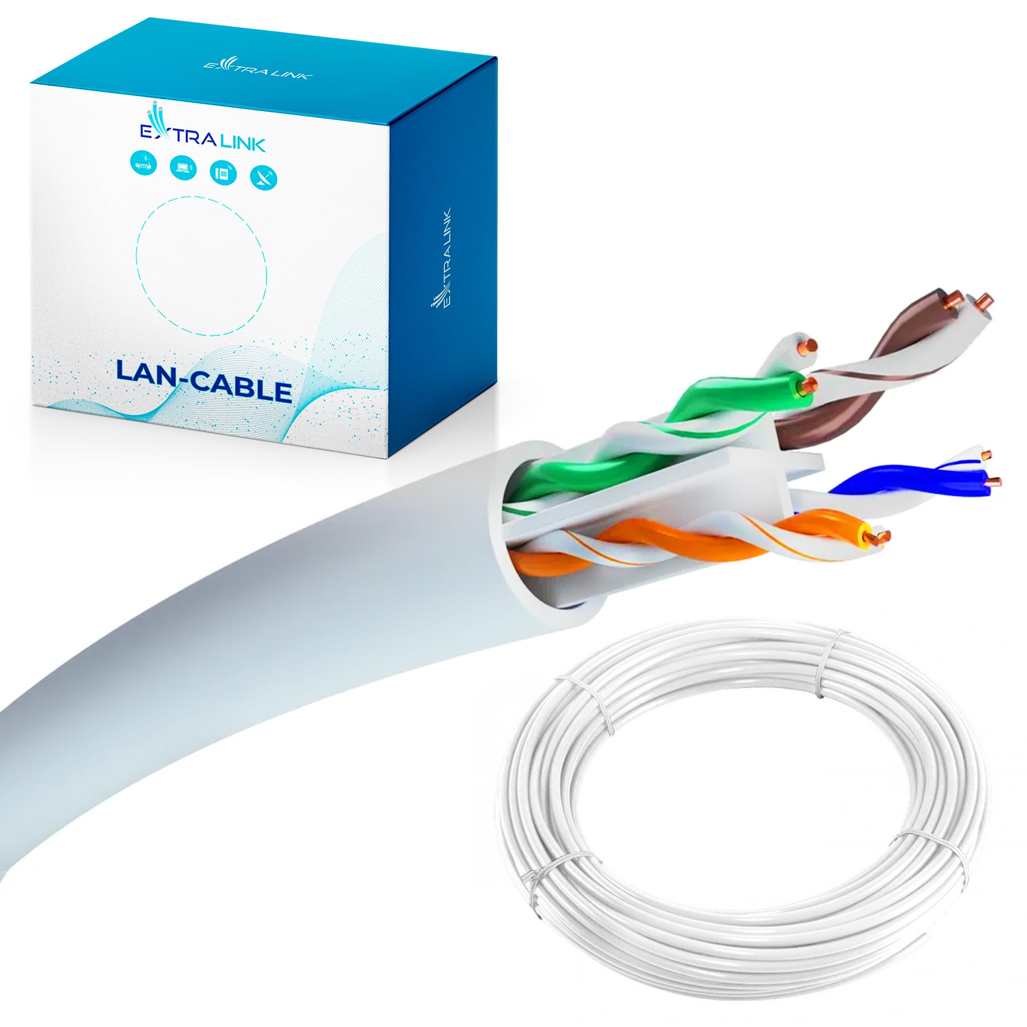 extralink-netzwerkkabel-cat6-50m-lan-verlegekabel-kupfer image 1