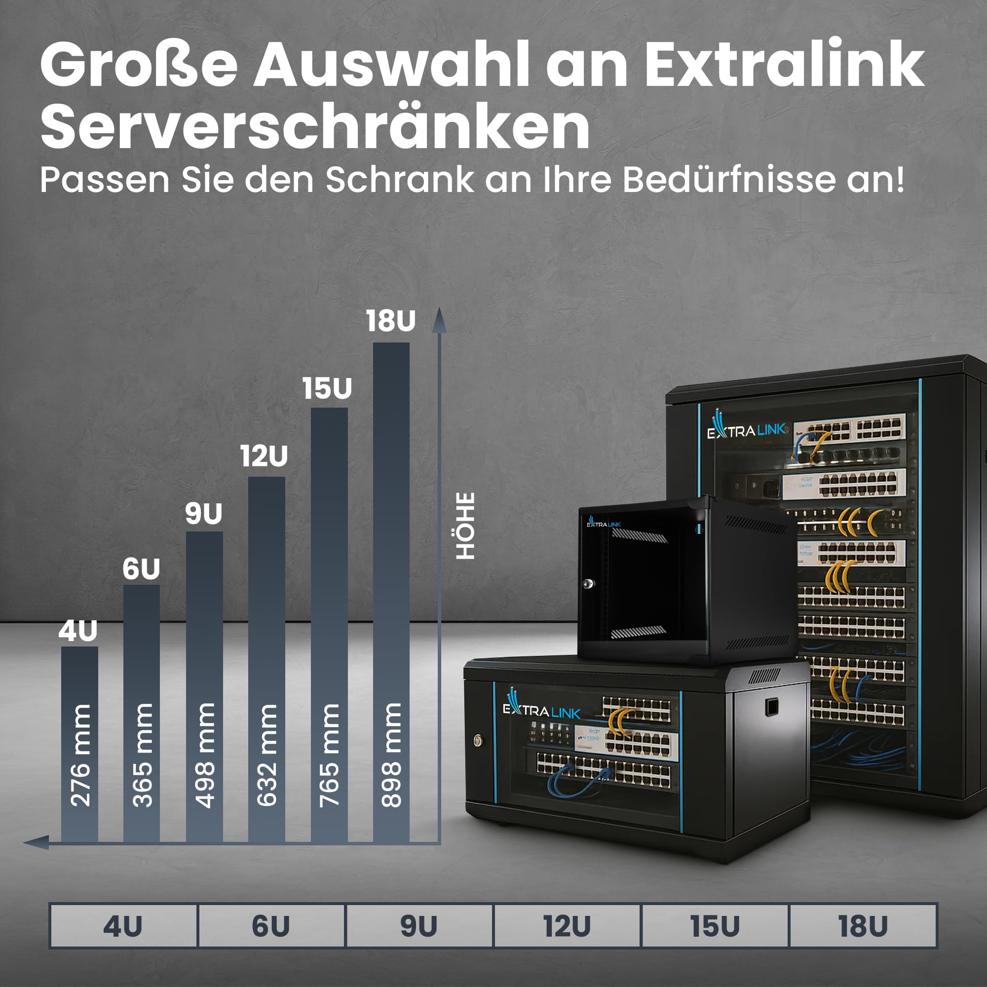 extralink-9u-netzwerkschrank-19-zoll-400mm-schwarz-mit-regal image 7