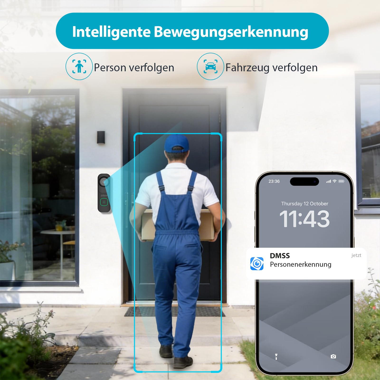 dahua-video-doorbell-2k-4mp-wlan-klingel-ip65-schwarz image 3