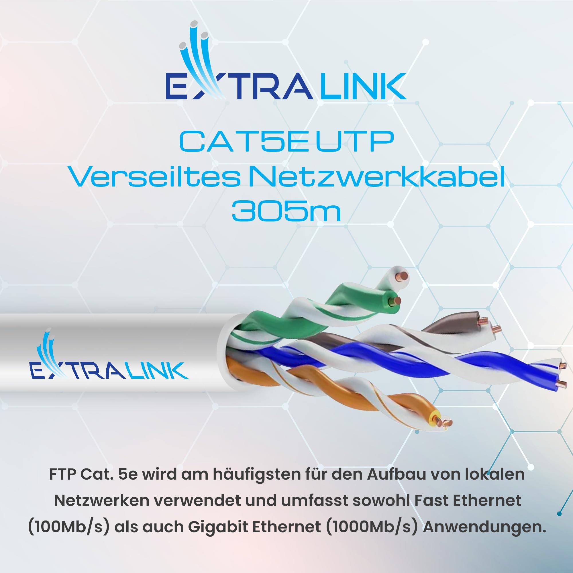 extralink-cat-5e-netzwerkkabel-u-utp-305m-indoor-awg24 image 2