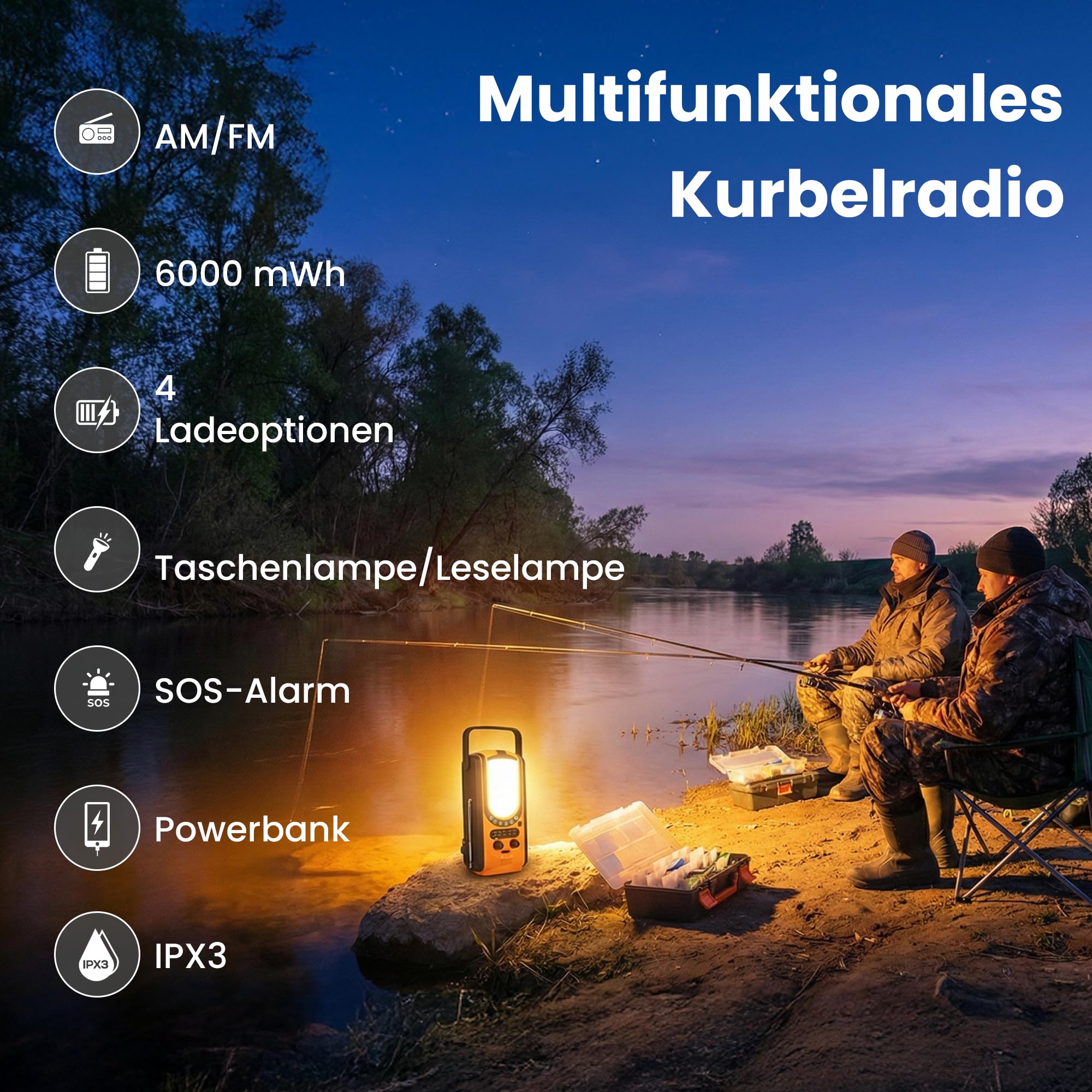 extralink-notfallradio-solar-kurbel-6000mah-am-fm image 2