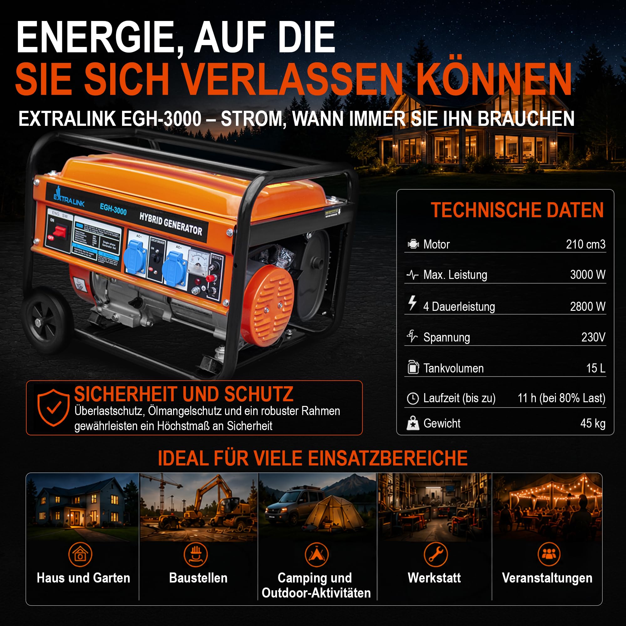 extralink-egh-3000-stromerzeuger-3000w-benzin-gas-230v-mobil image 7