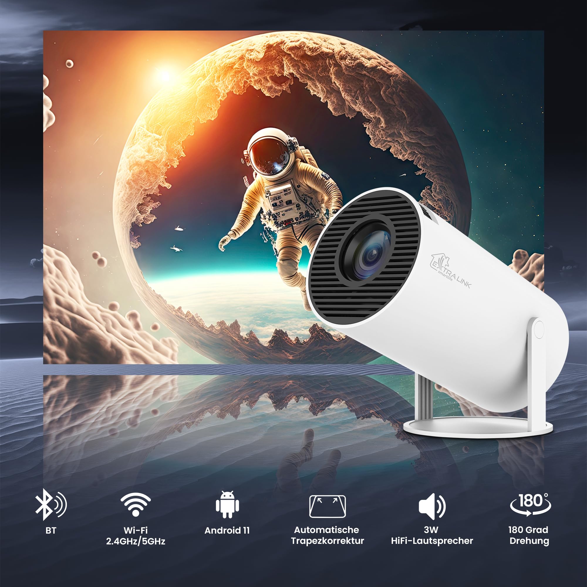 extralink-esp-mini-mini-beamer-4k-android-11-wifi-200-ansi image 3