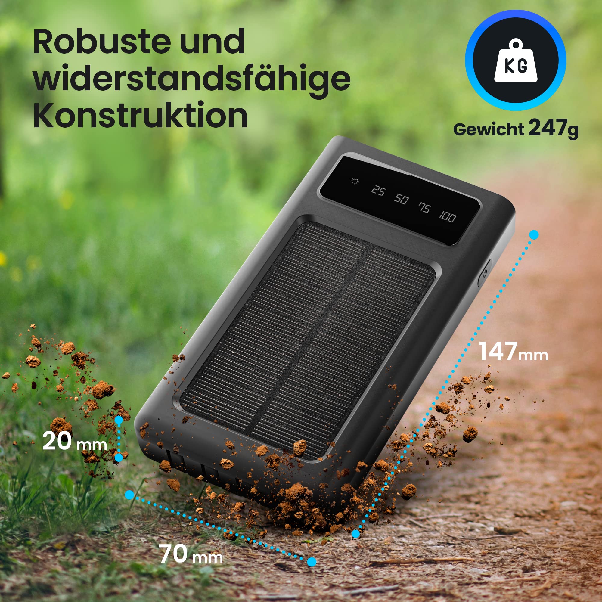 extralink-epb-091-solar-powerbank-10000mah-mit-4-kabeln-outdoor image 3
