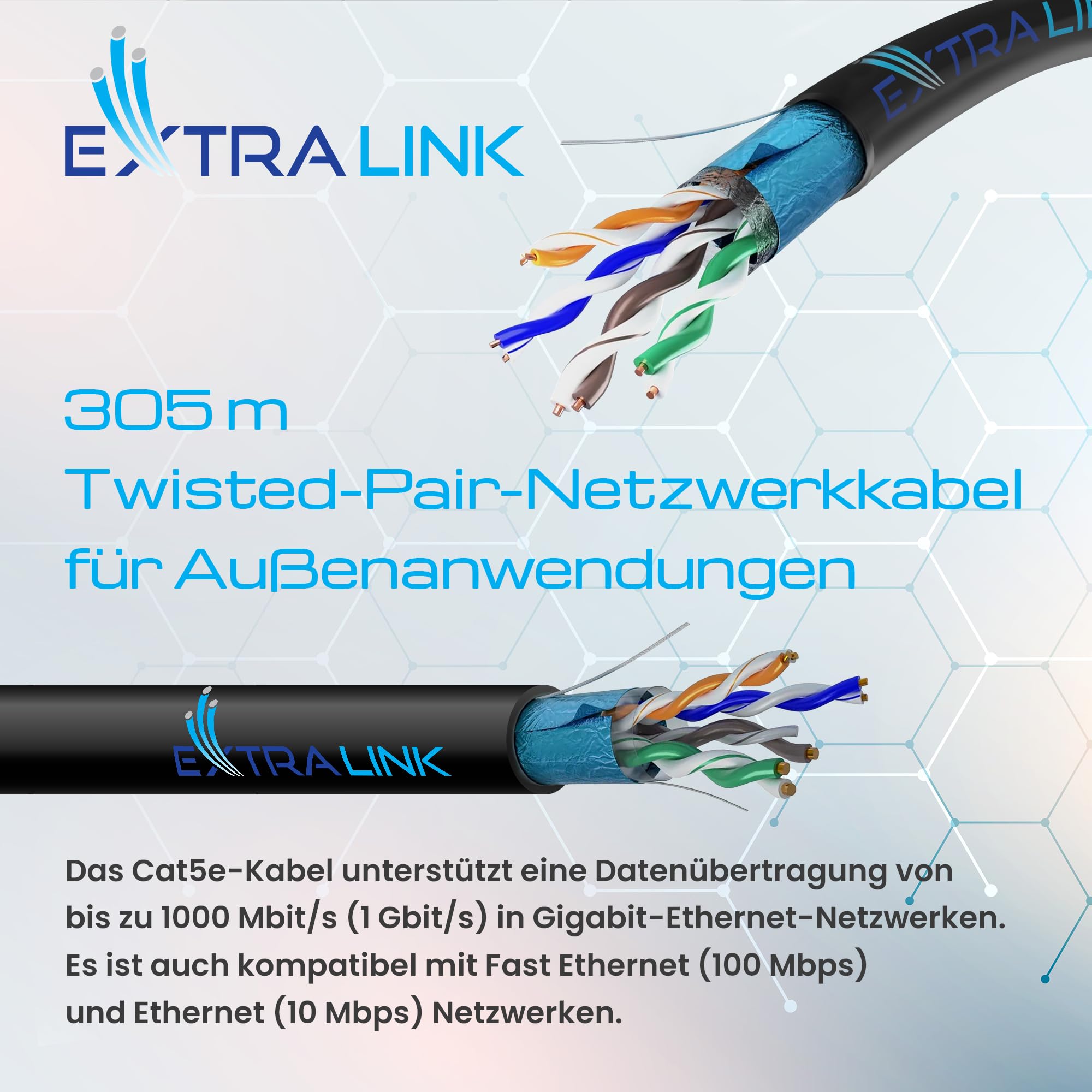 extralink-cat-5e-netzwerkkabel-f-utp-305m-outdoor-erdkabel image 2