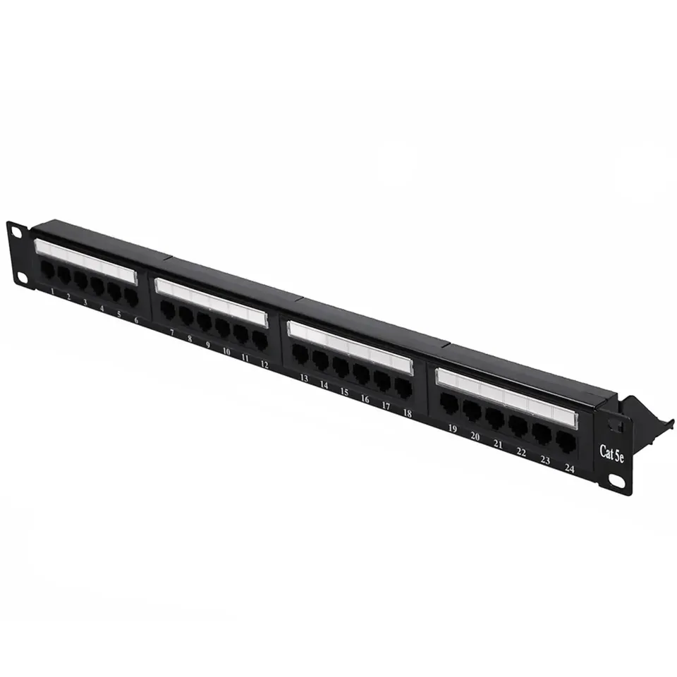 extralink-cat5e-patchpanel-24-port-19-zoll-1he-lsa image 1