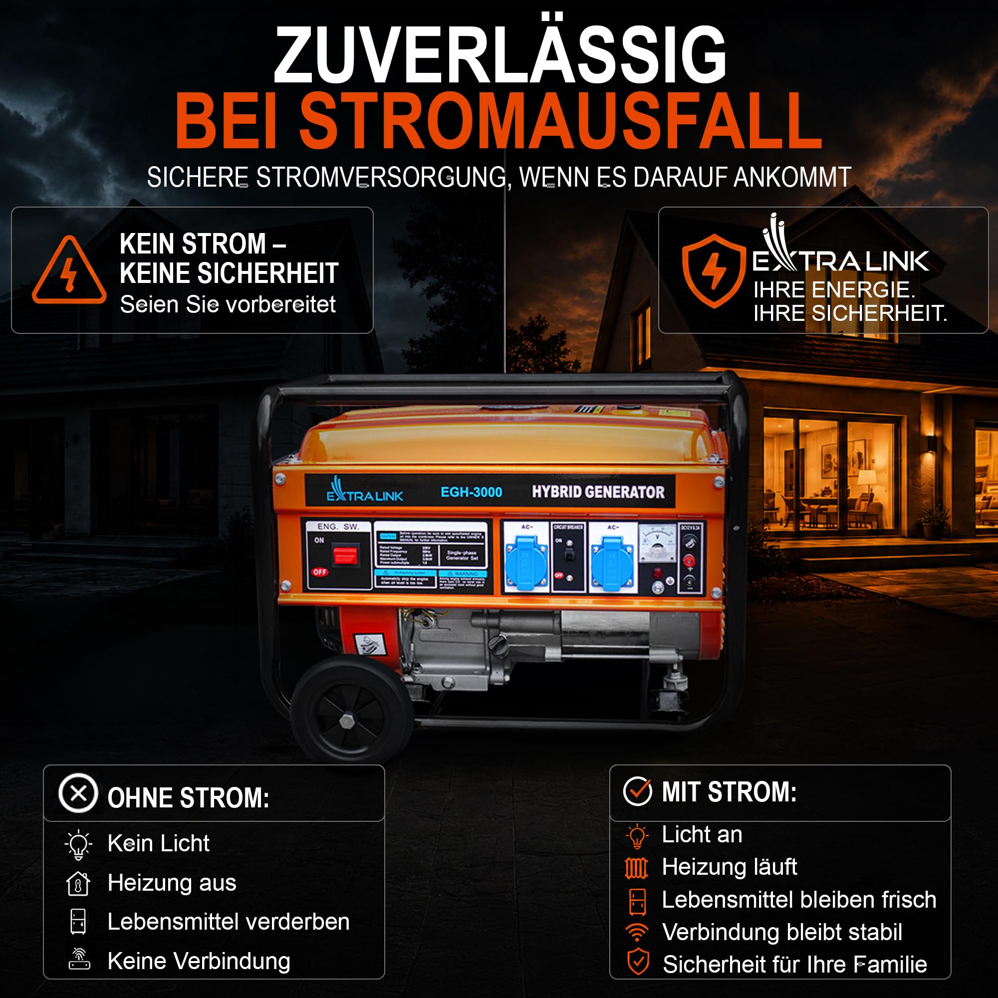 extralink-egh-3000-stromerzeuger-3000w-benzin-gas-230v-mobil image 3