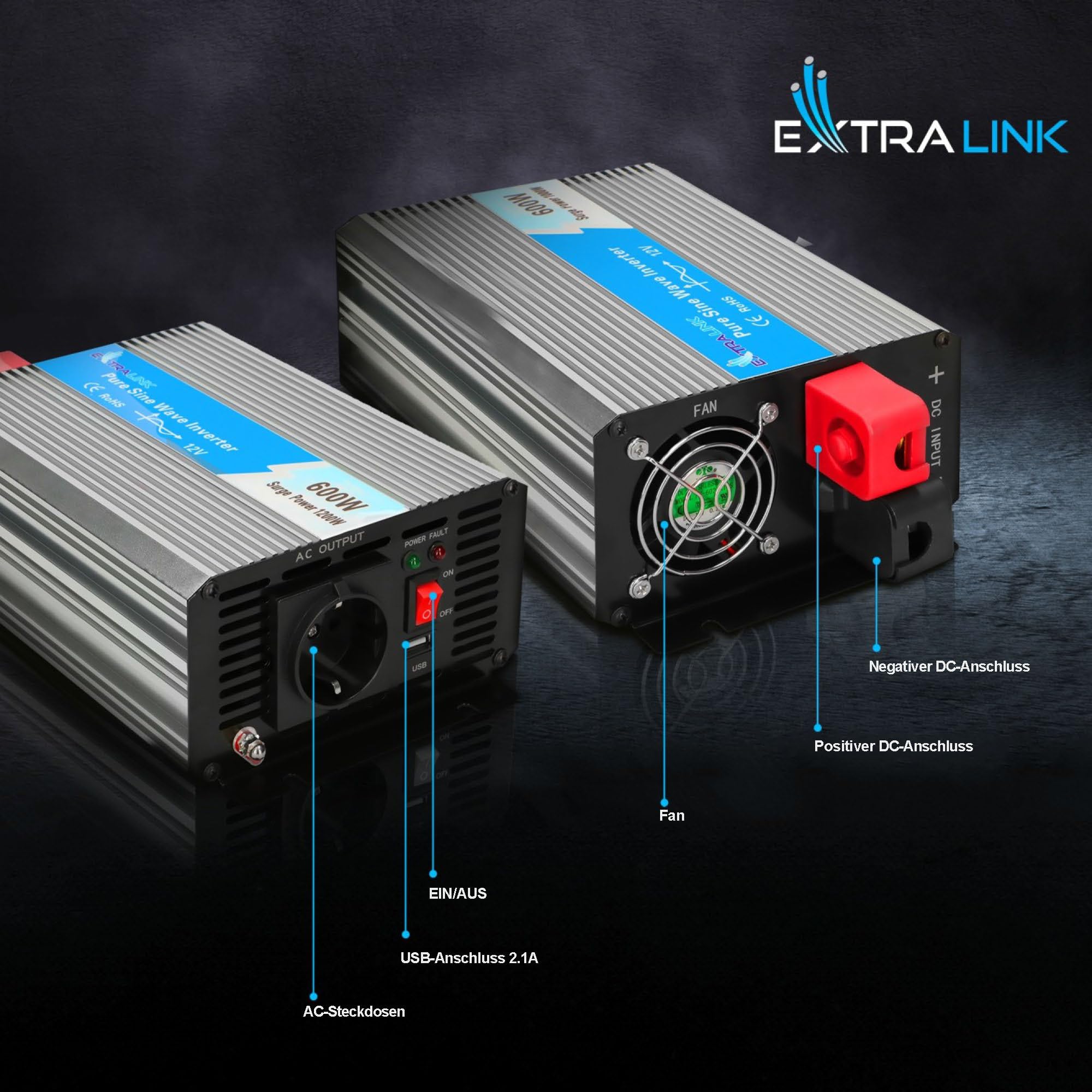 extralink-ups-opip-600w-wechselrichter-12v-230v-reiner-sinus-600w image 5