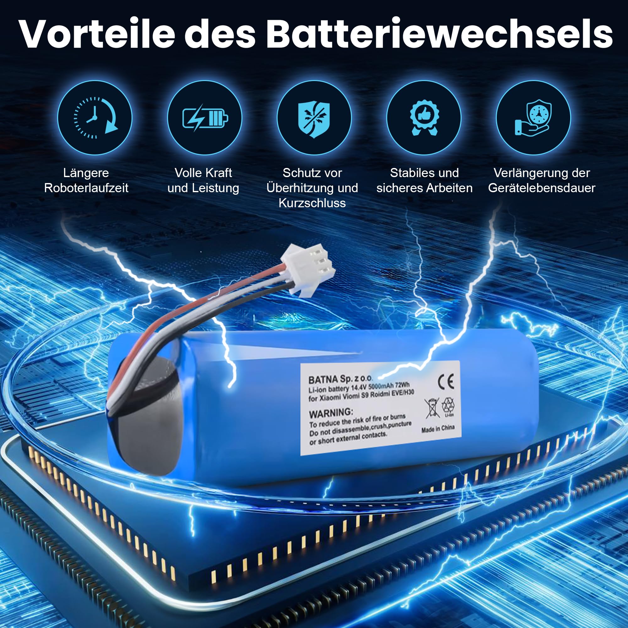 extralink-ma1-4s1p-sc-akku-f-r-xiaomi-mop-pro-3200mah image 2