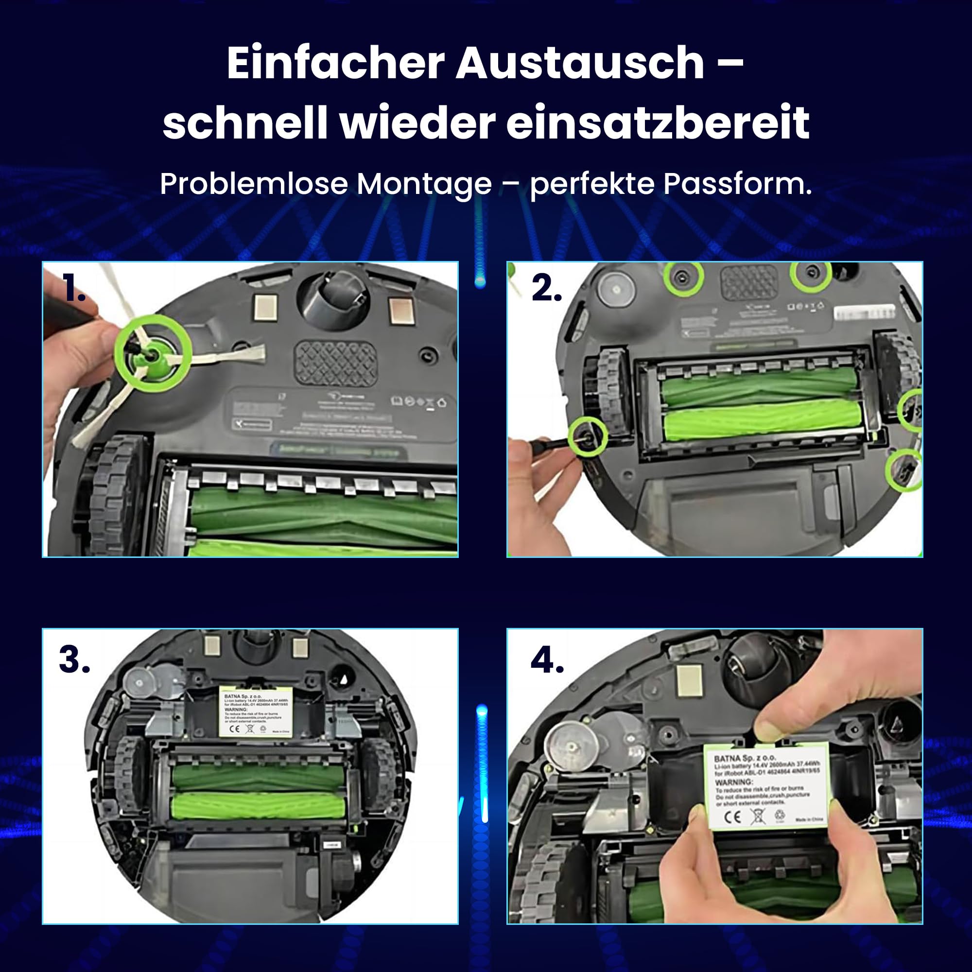 extralink-roomba-e5-ersatzakku-14-4v-2600mah-li-ion image 6