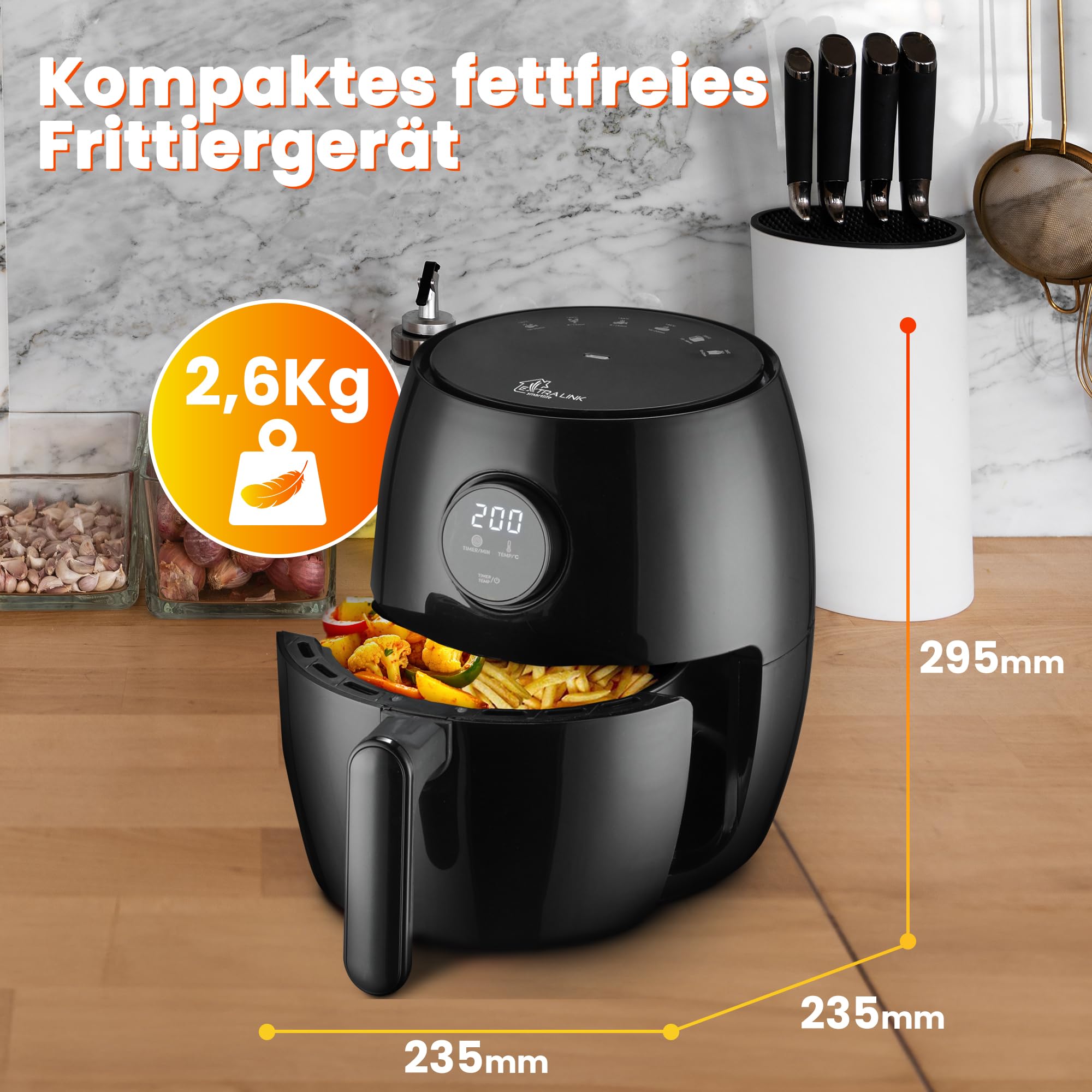 extralink-sj-200-hei-luftfritteuse-2l-1000w-lfrei image 5