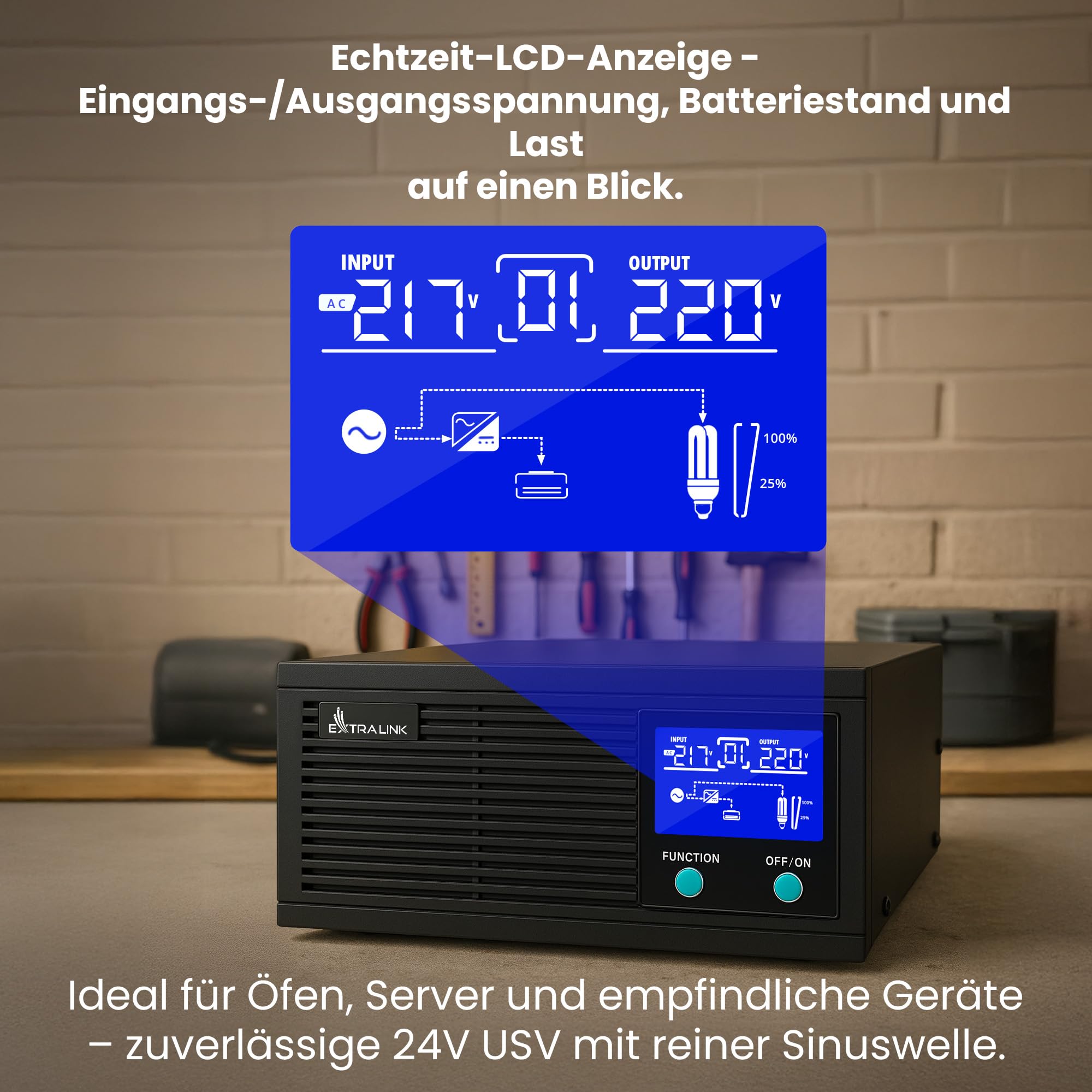extralink-piorun-usv-wechselrichter-1600w-reine-sinuswelle-24v image 4
