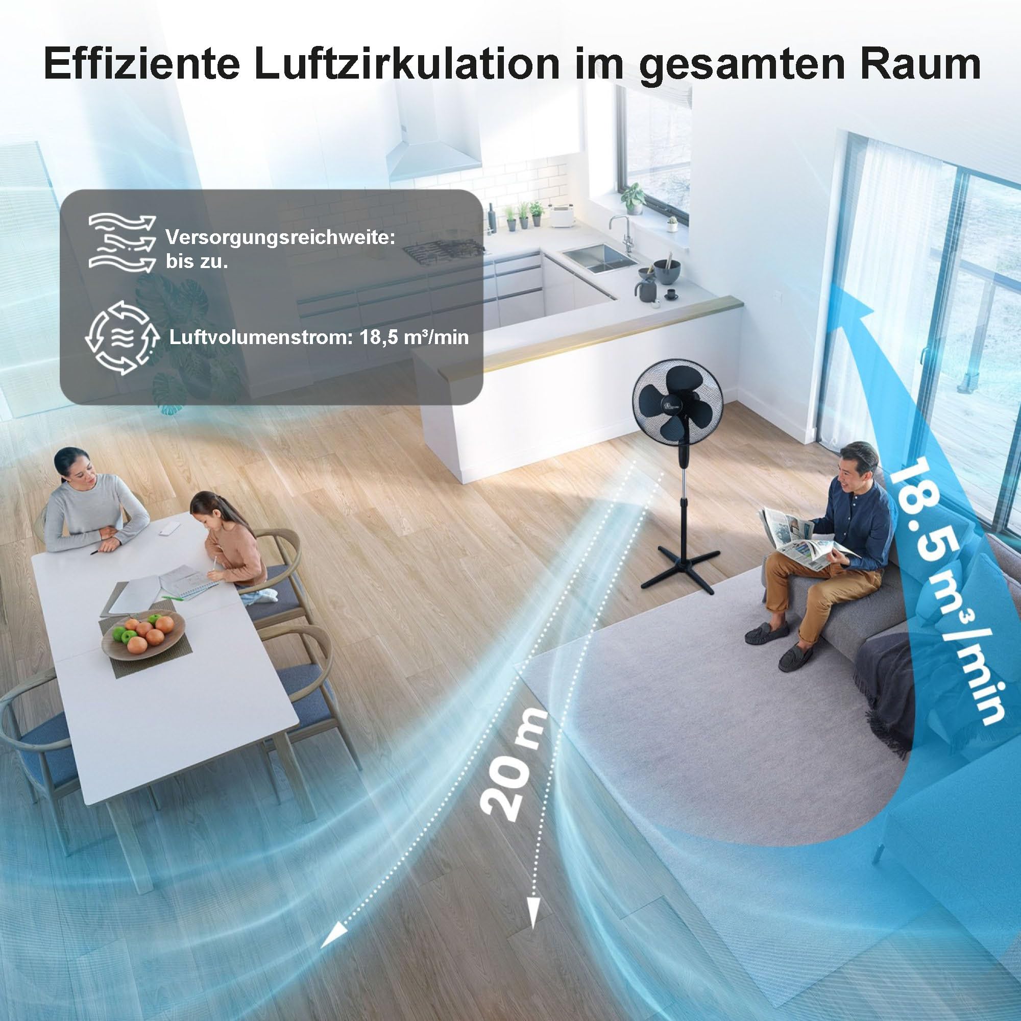 extralink-bryza-standventilator-40cm-schwarz-45w-3-stufen image 5