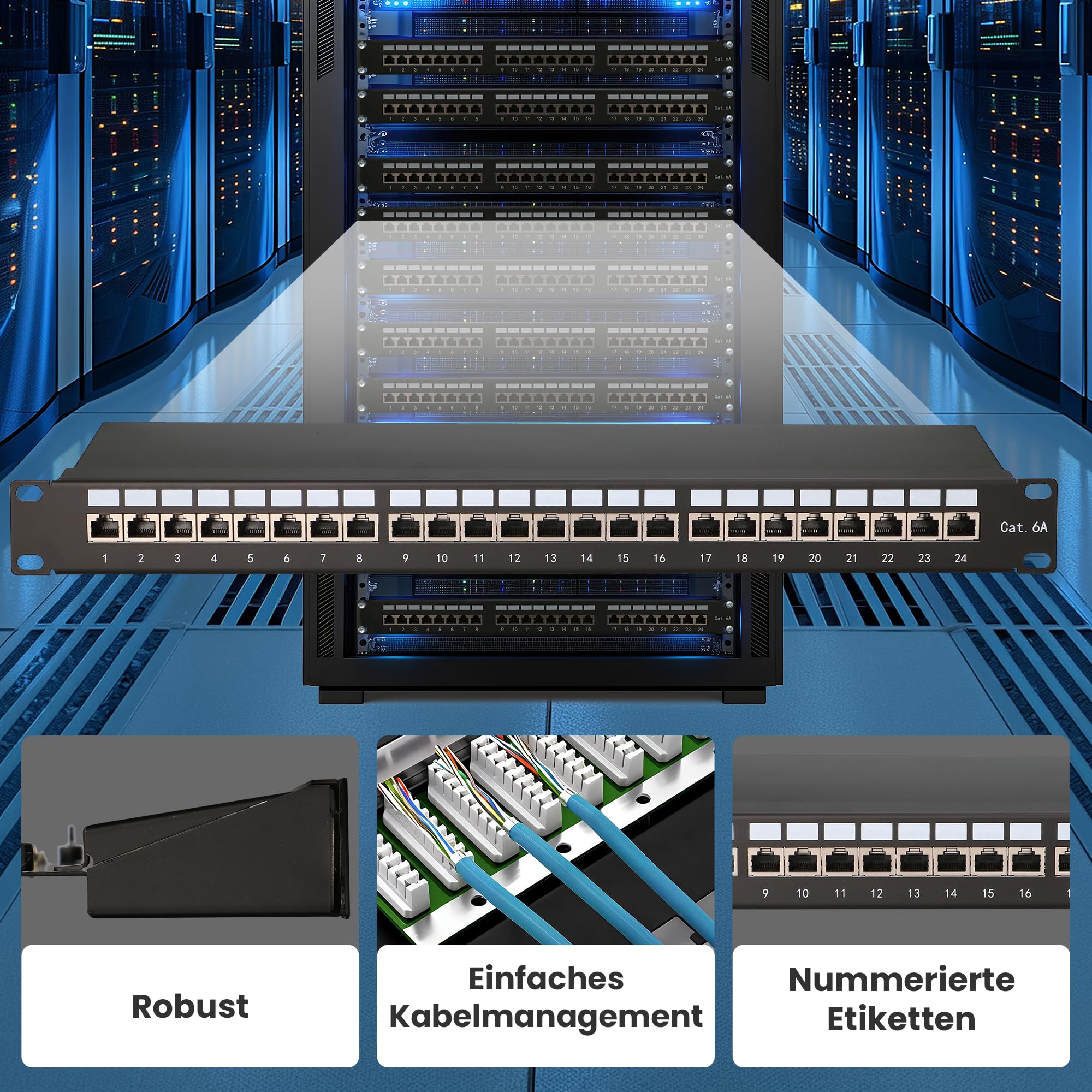 extralink-24-port-cat6a-patchfeld-stp-19-zoll-rj45 image 6