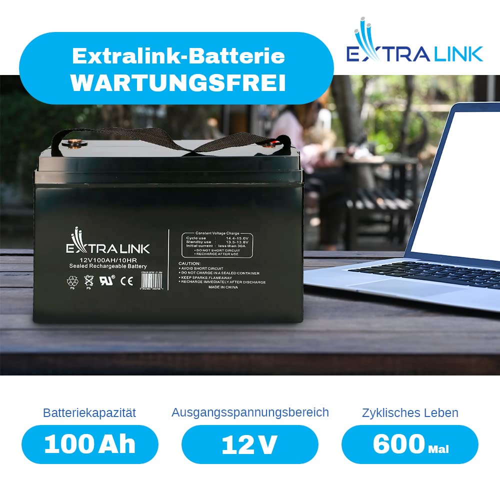 extralink-agm-batterie-12v-100ah-solar-versorgungsbatterie image 2