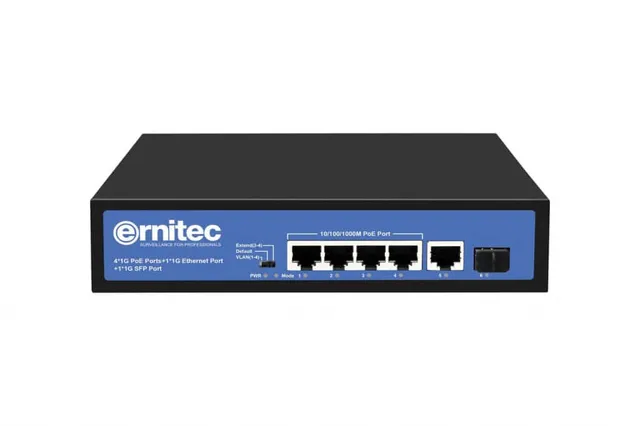 ernitec-switches-6-port-poe-switch-gigabit-60w-unmanaged-sfp image 1