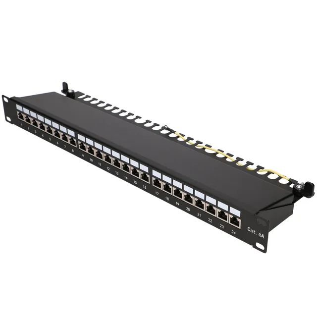 extralink-24-port-cat6a-patchfeld-stp-19-zoll-rj45 image 1
