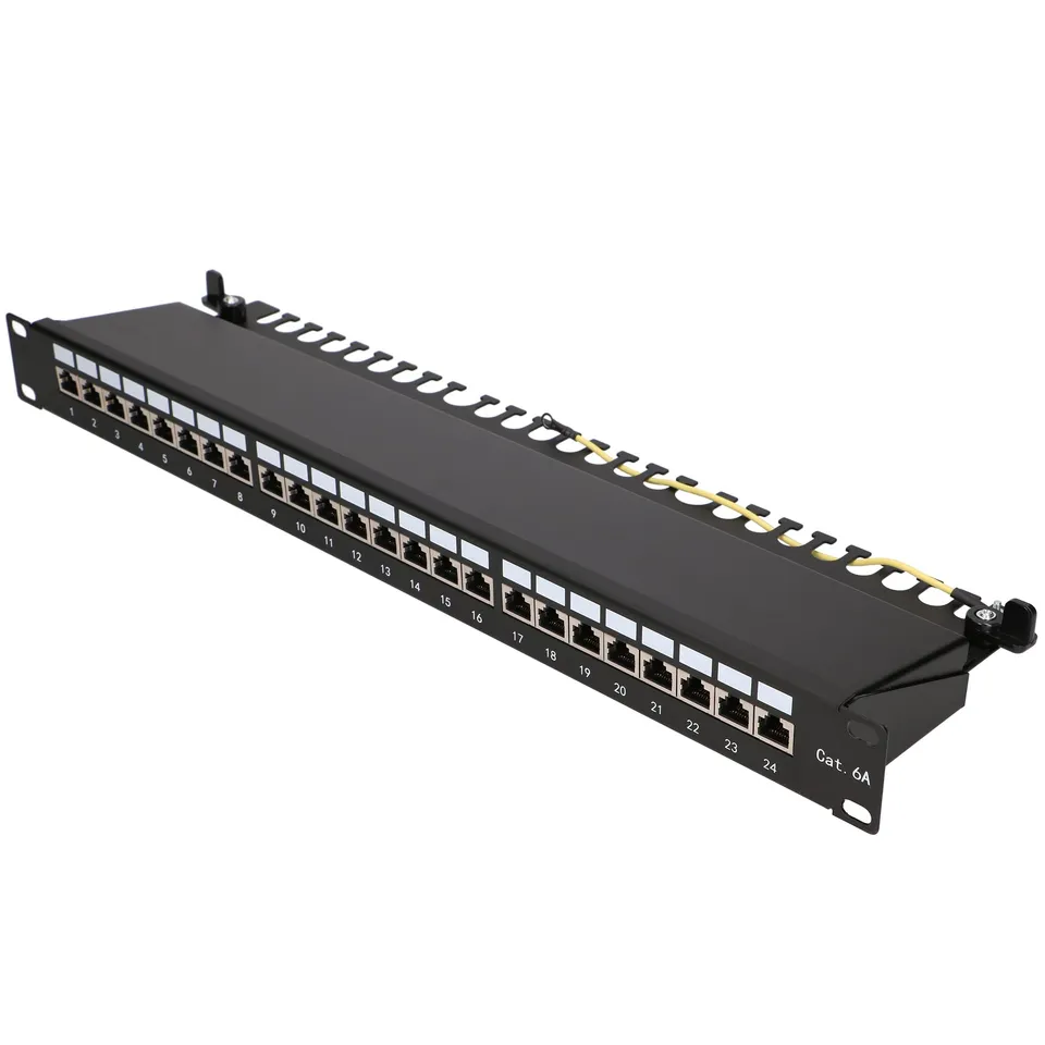 extralink-24-port-cat6a-patchfeld-stp-19-zoll-rj45 image 1