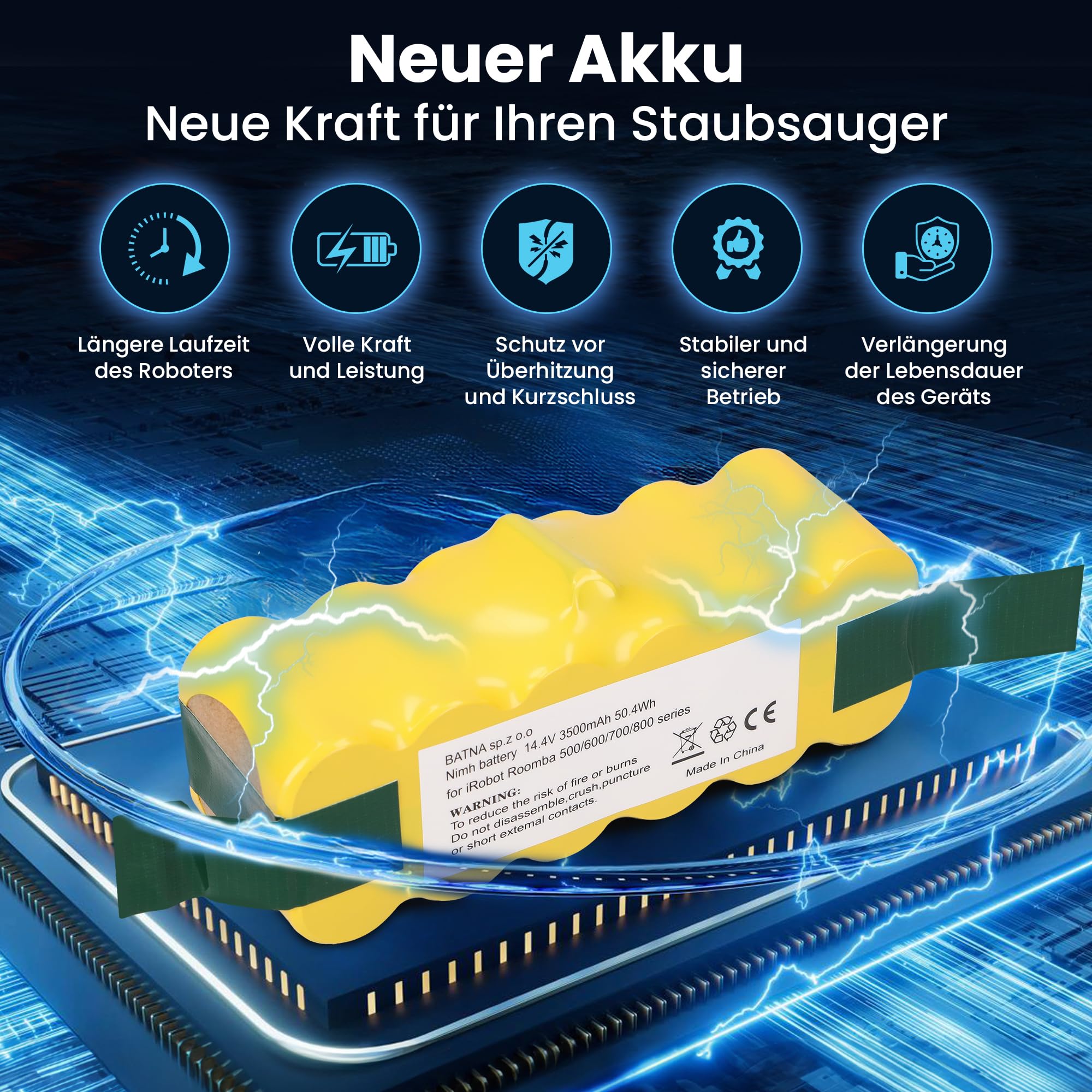 extralink-roomba-700-ersatzakku-14-4v-3000mah-li-ion image 2