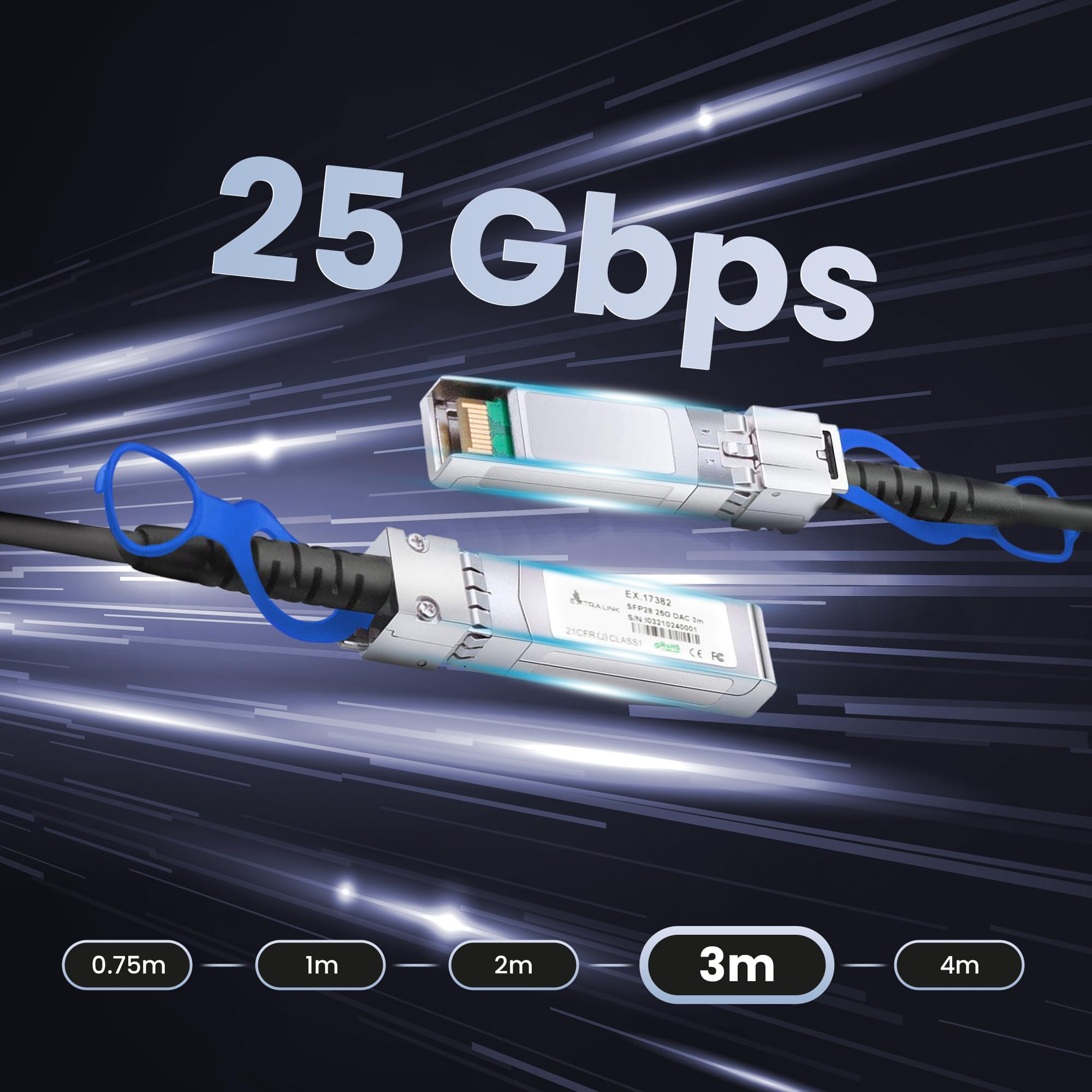 extralink-switche-dac-kabel-sfp28-25g-3m-twinax-passiv image 2