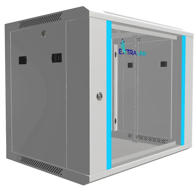 extralink-9he-netzwerkschrank-19-zoll-450mm-grau-glast-r image 1