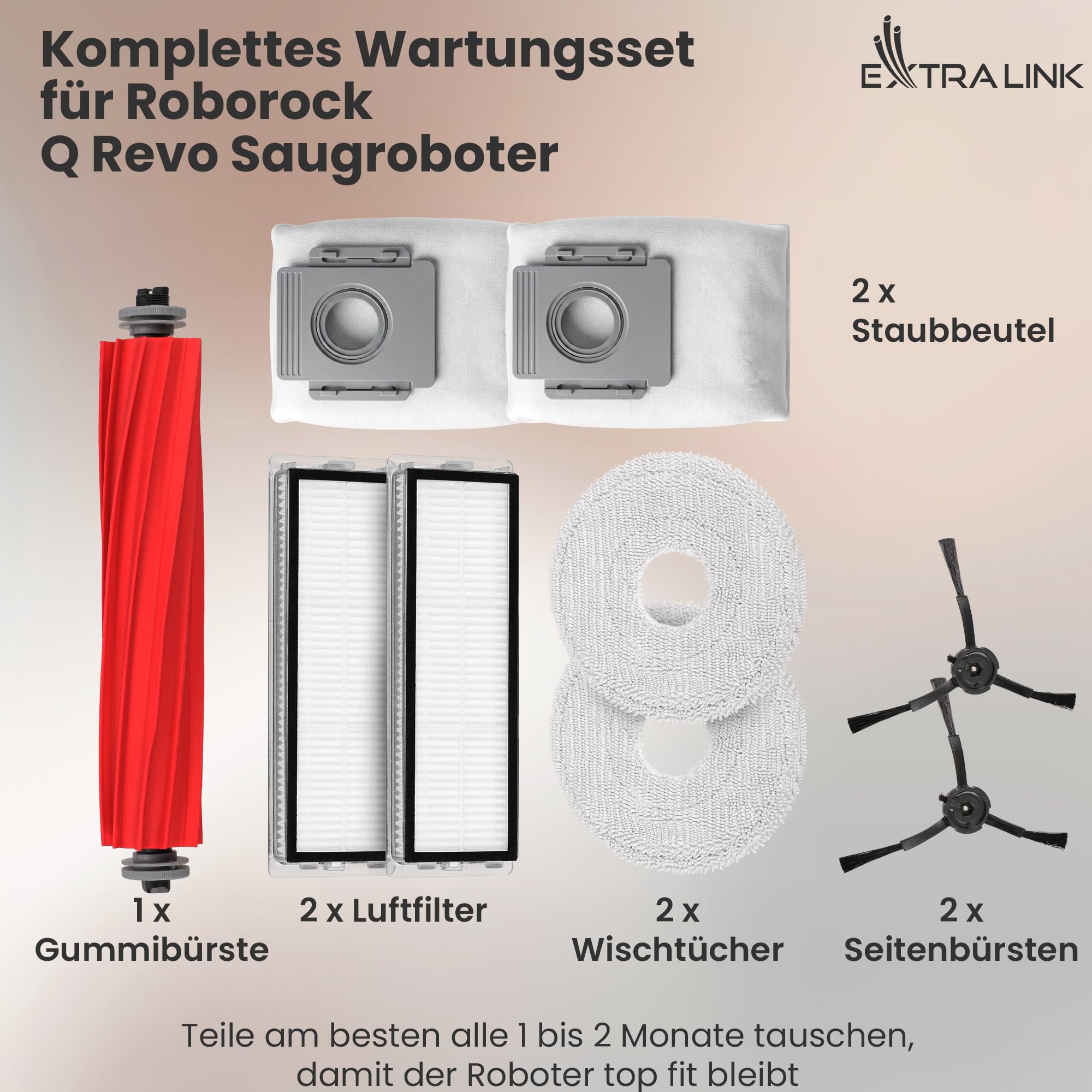 extralink-q-revo-ersatzteilset-saugroboter-filter-beutel-set image 2