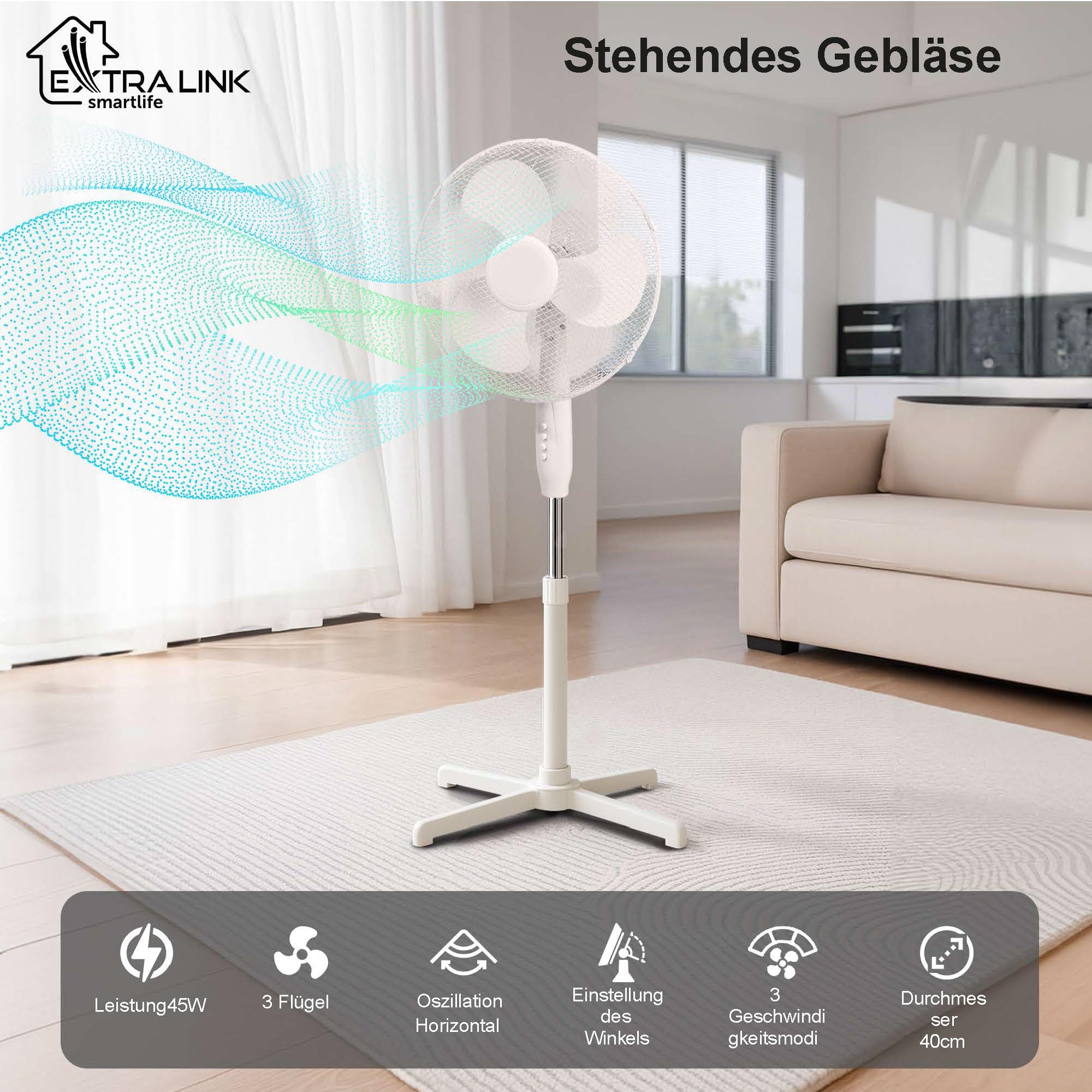 extralink-bryza-standventilator-40cm-wei-45w-3-stufen image 4