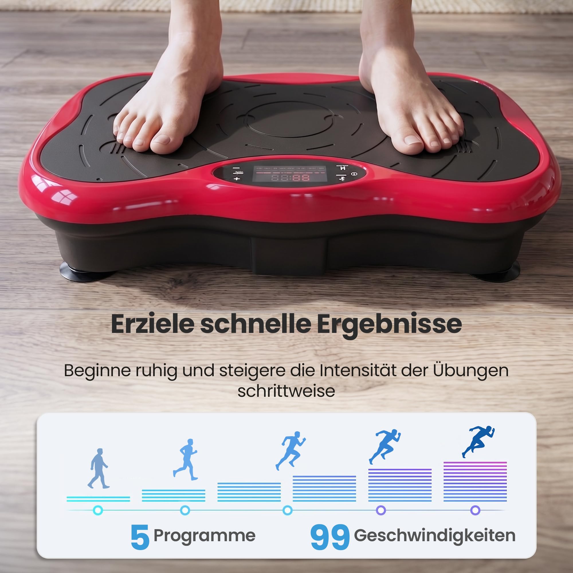 extralink-vibrationsplatte-rot-bluetooth-99-stufen-fitness image 4