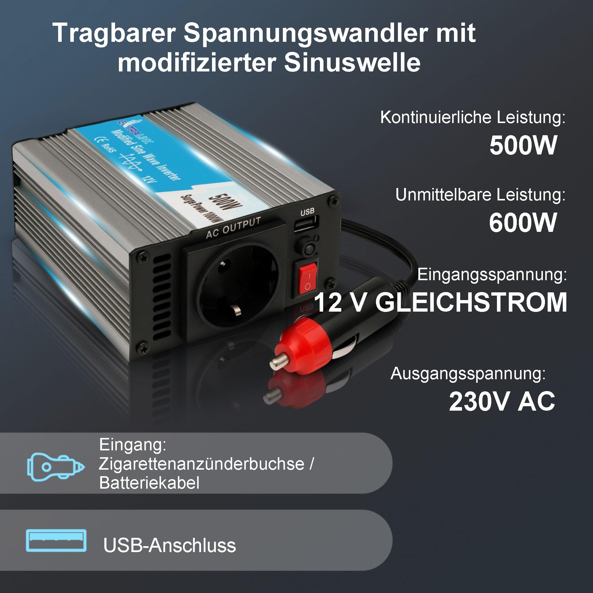extralink-ups-opim-500w-wechselrichter-12v-230v-modifiziert-500w image 2